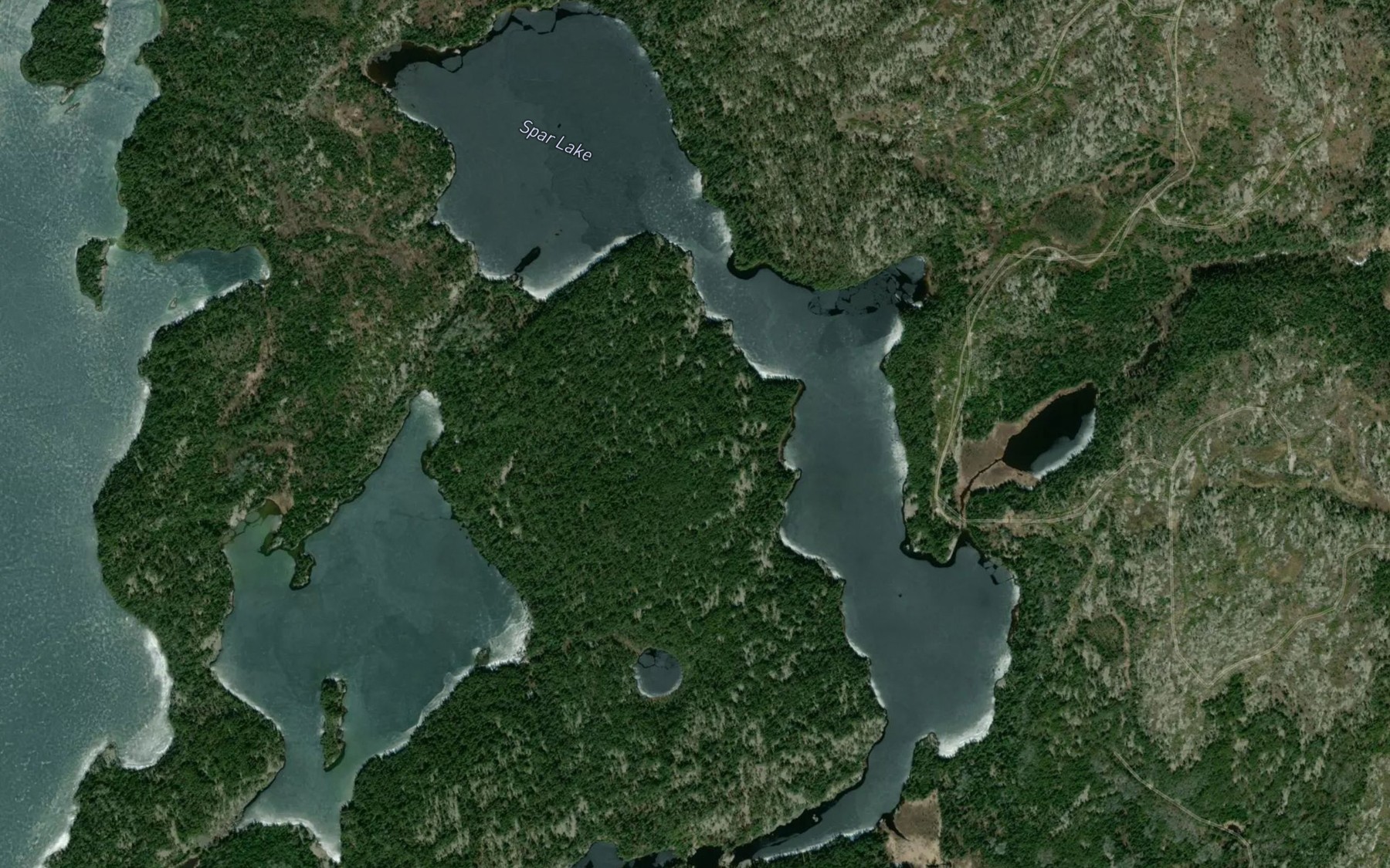 Satellite map of the Spar Lake