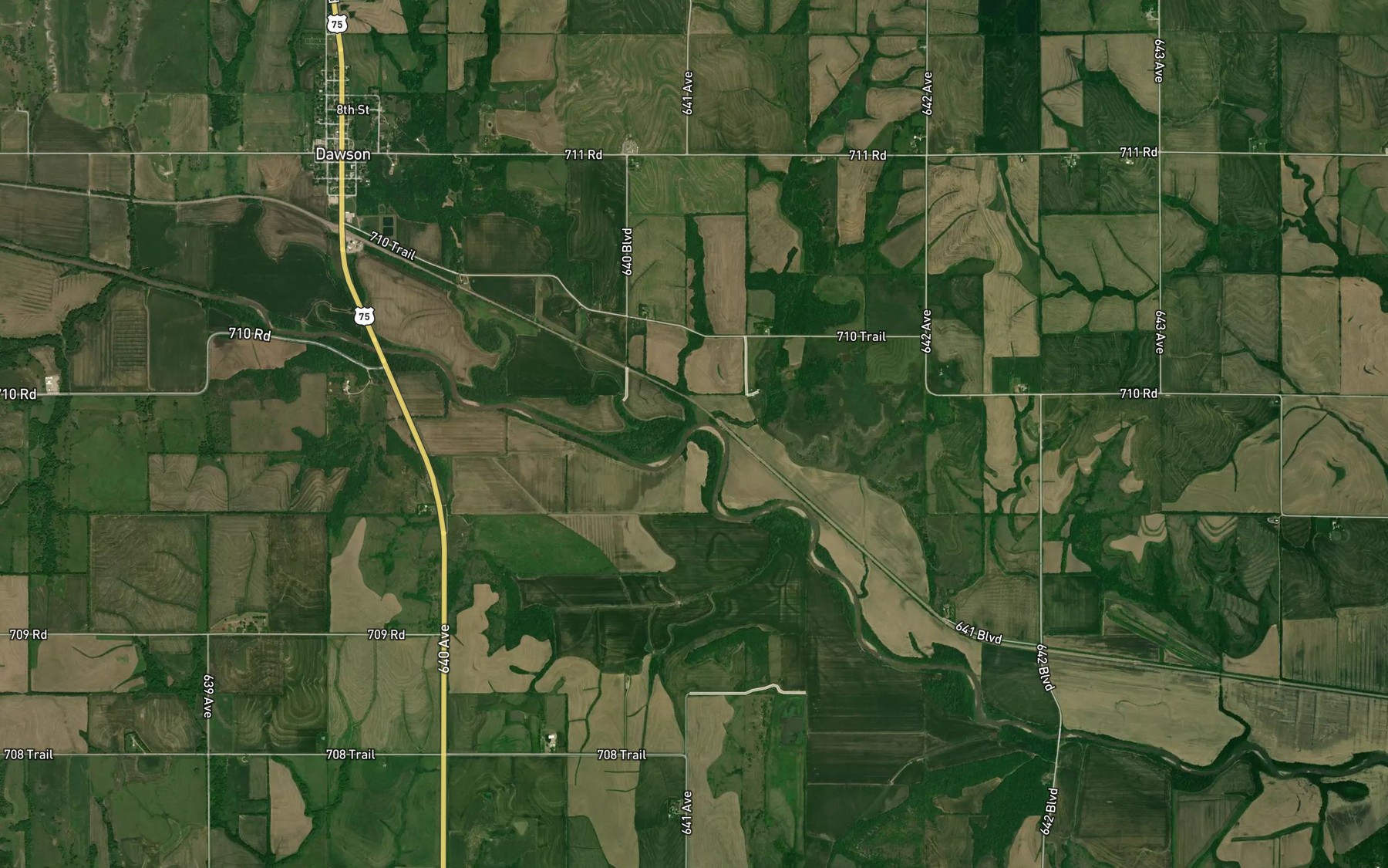 Satellite map of the Bradley Branch