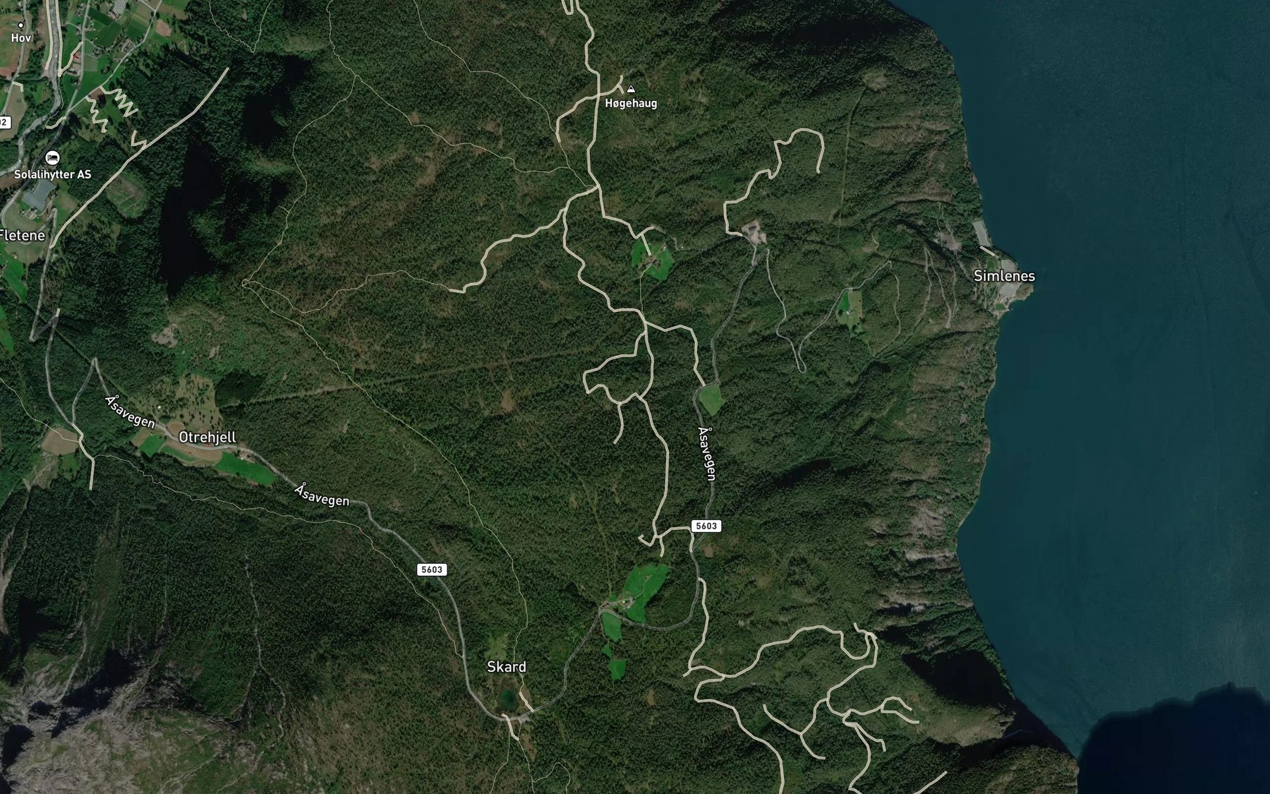 Satellite map of the Gronliagrovi