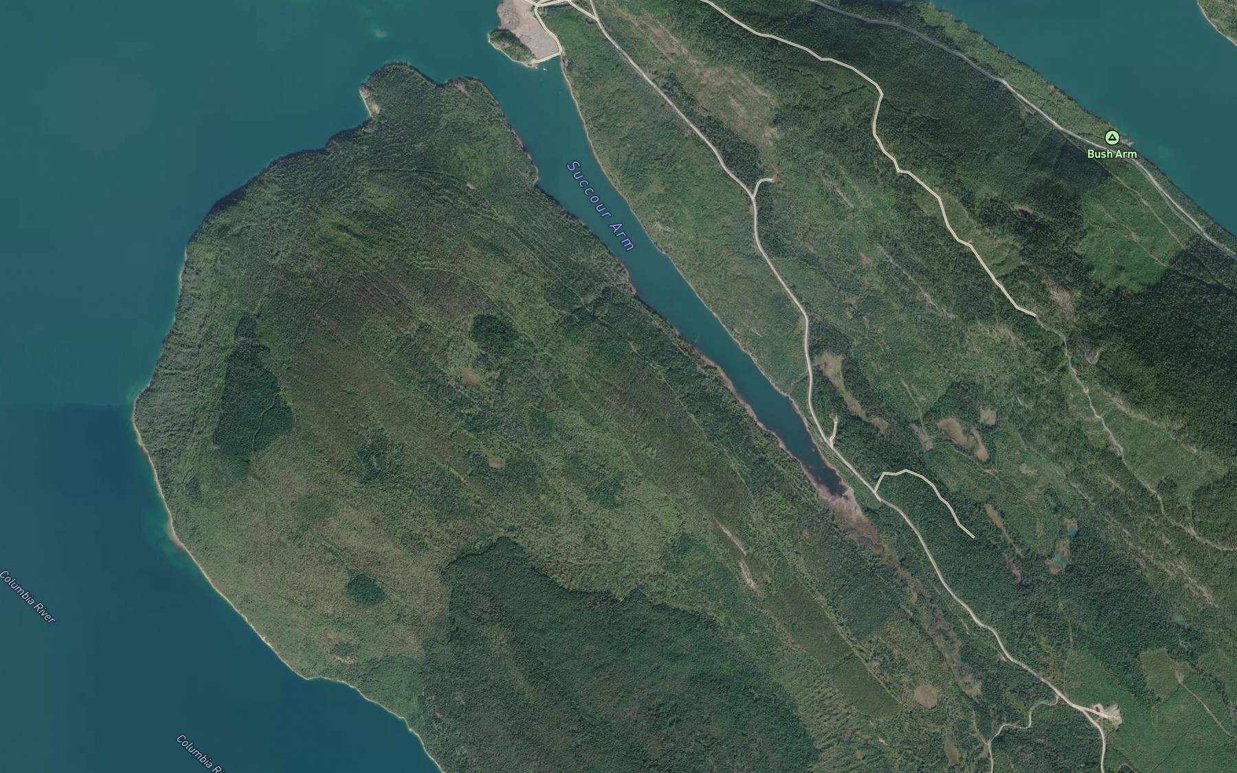 Satellite map of the Succour Arm