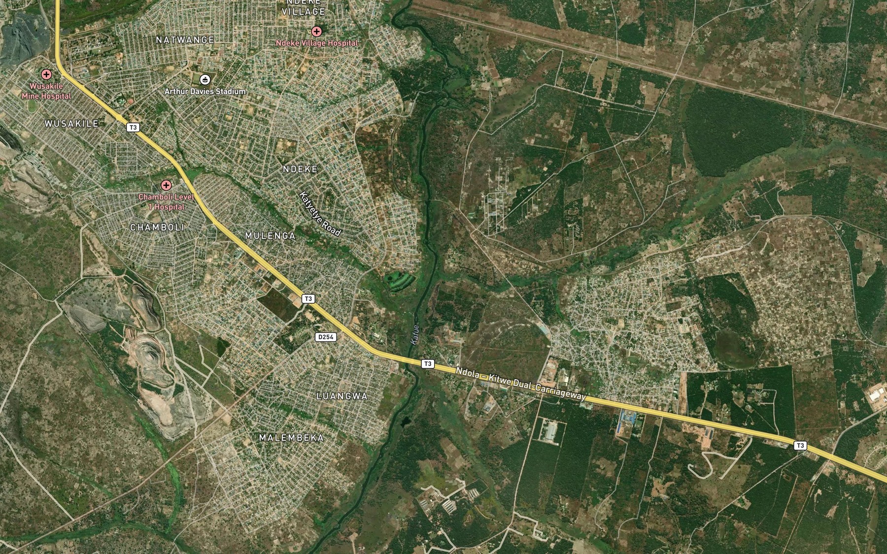 Satellite map of the Mwekera