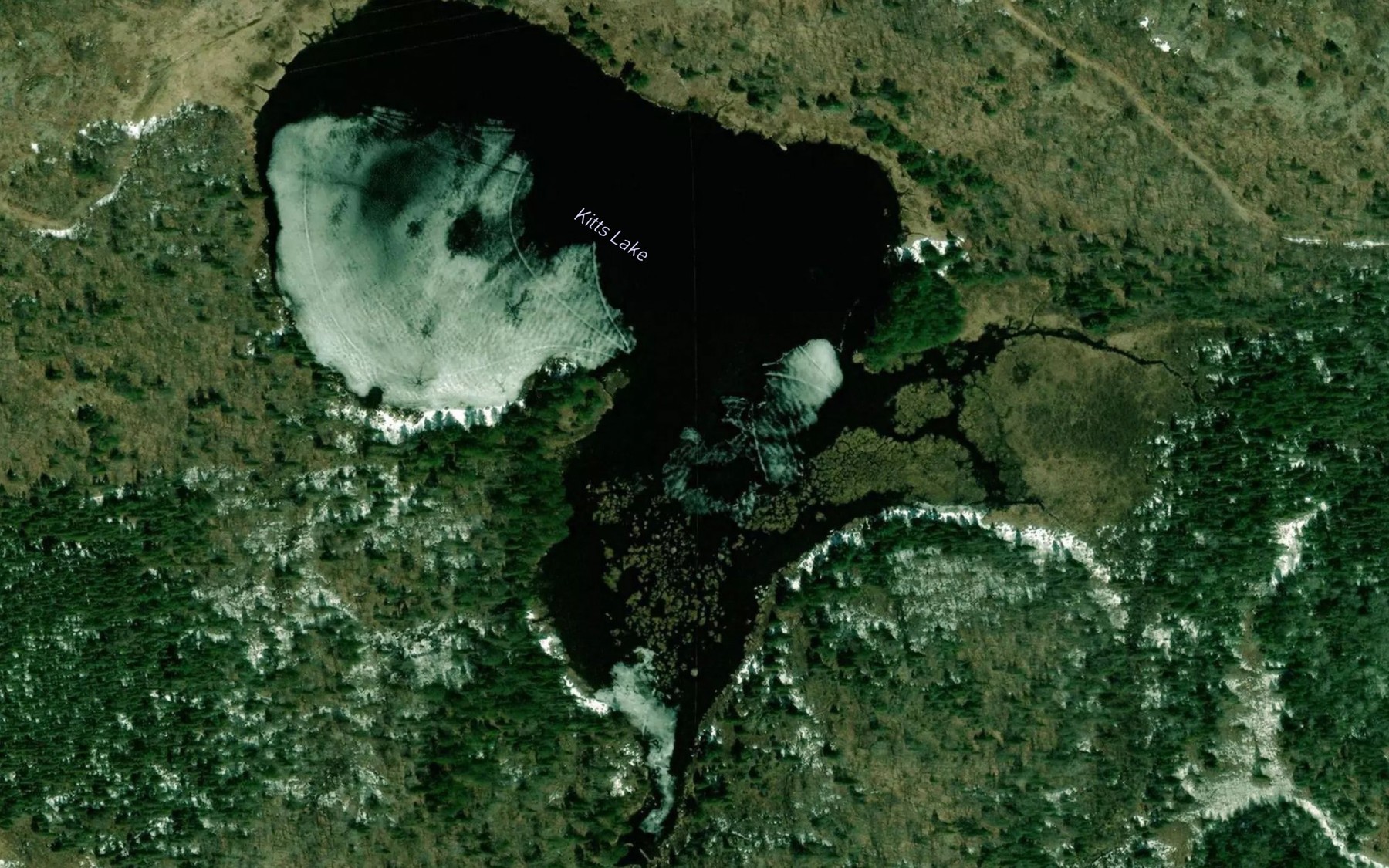 Satellite map of the Kitts Lake