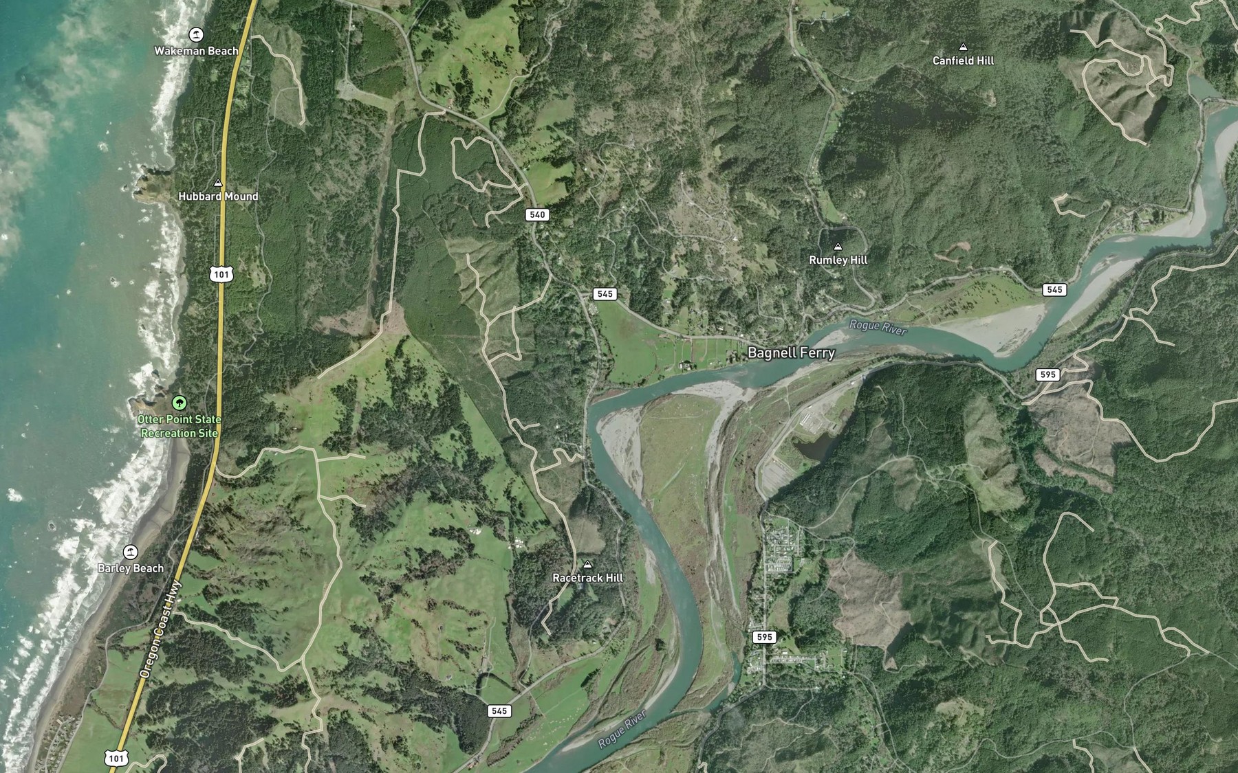 Satellite map of the Snag Patch