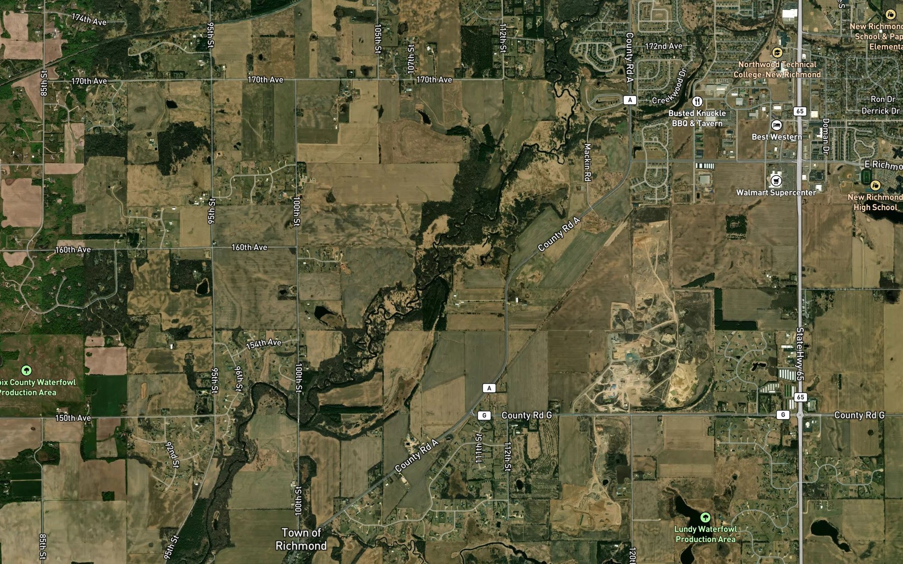 Satellite map of the Anderson Springs