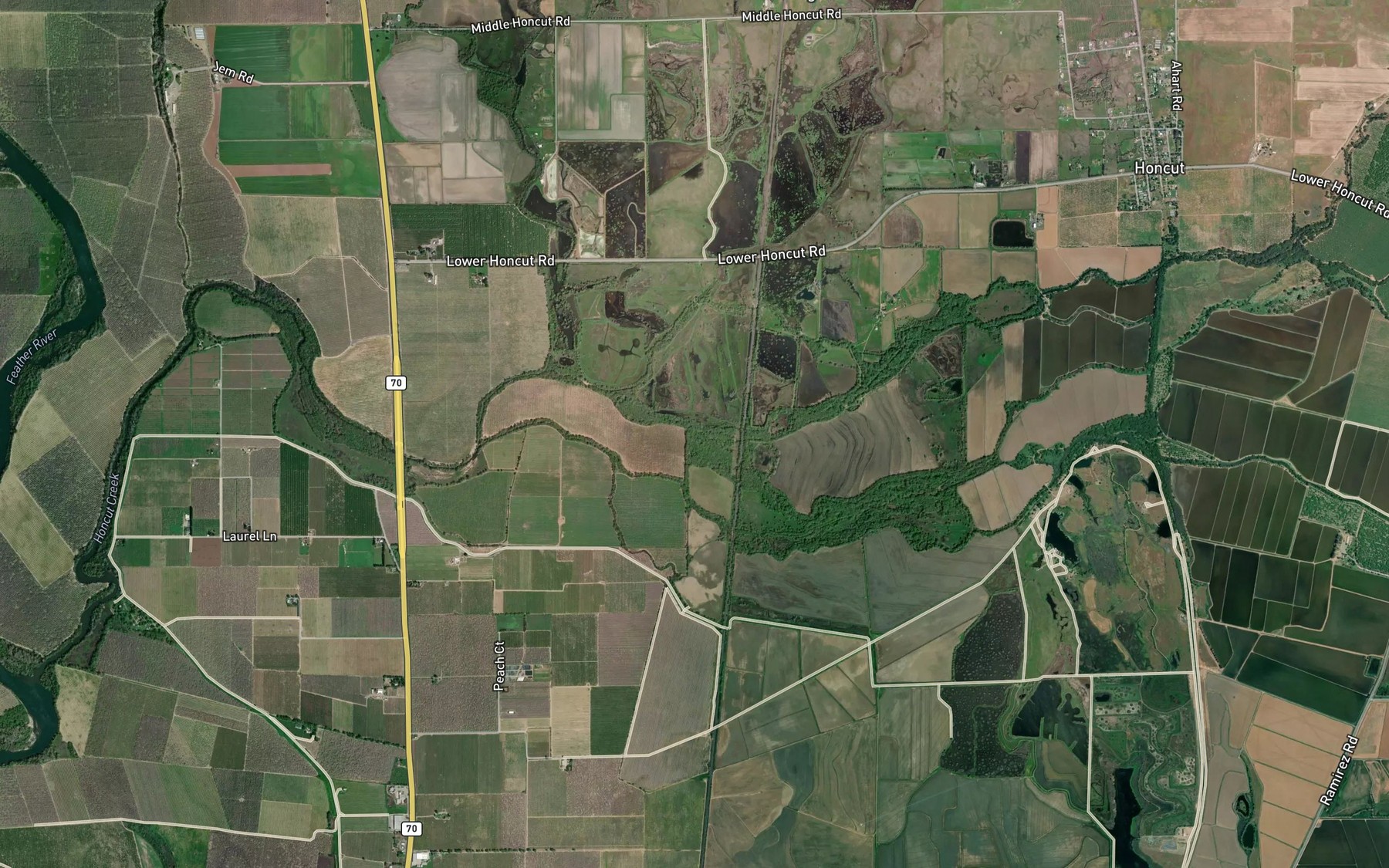 Satellite map of the Wilson Creek