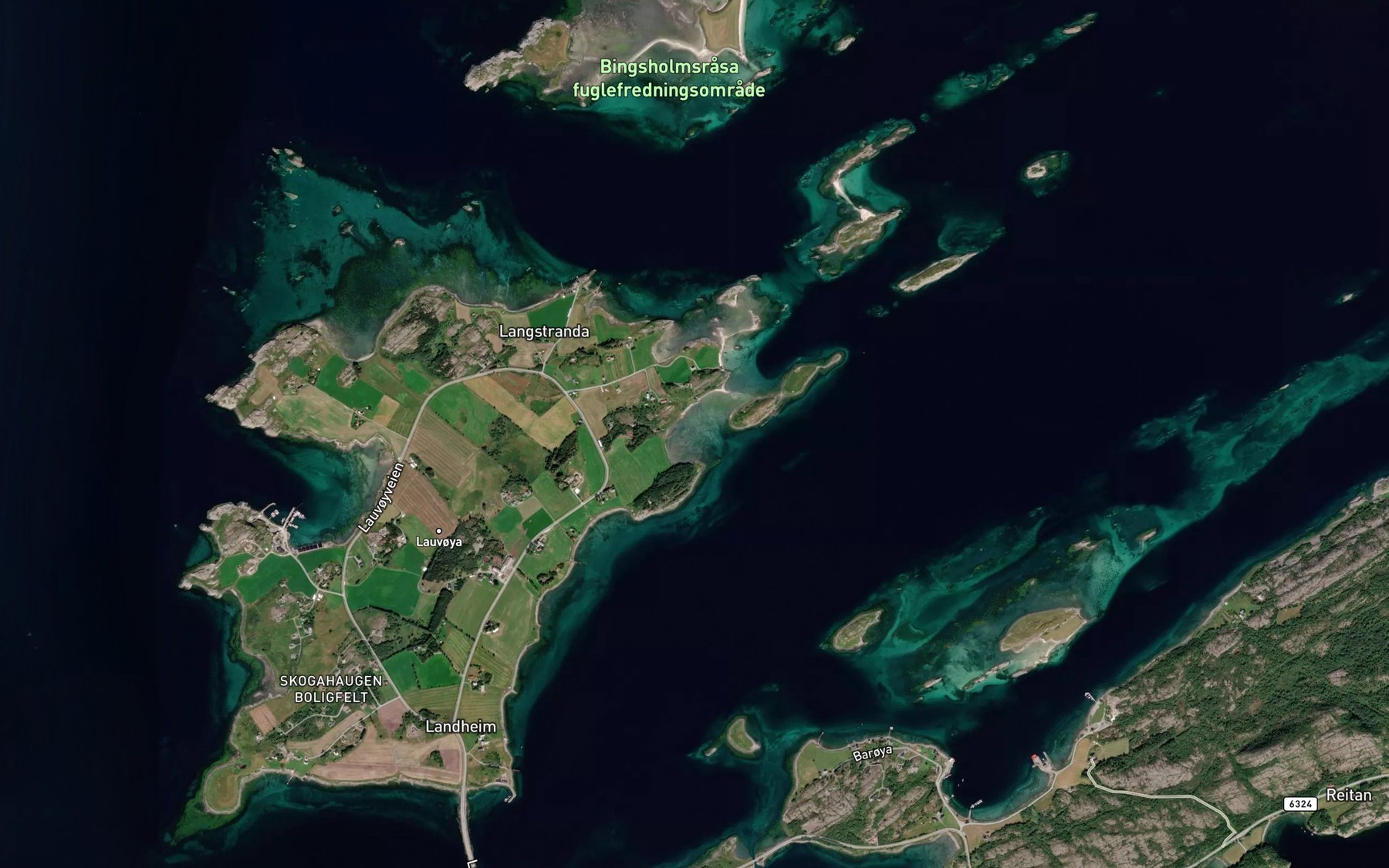 Satellite map of the Bergavalen