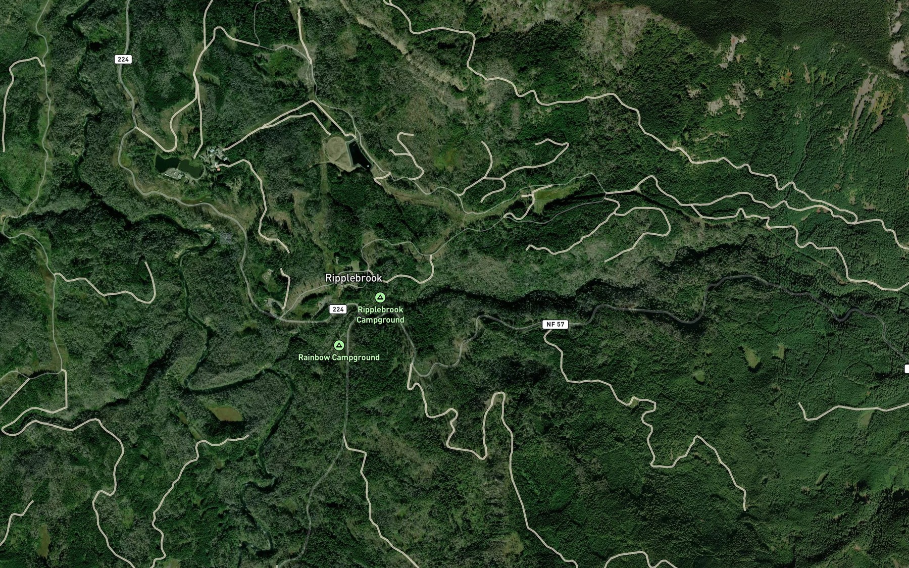 Satellite map of the Station Creek