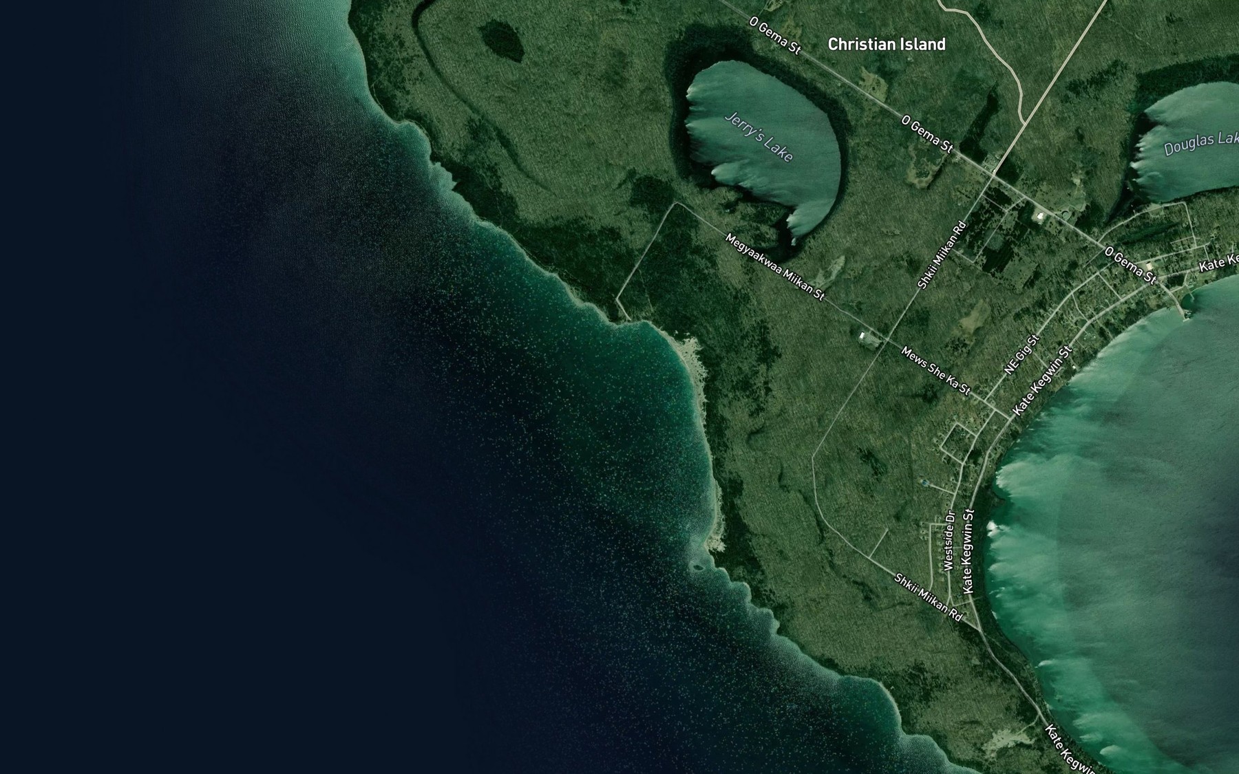 Satellite map of the West Sand Bay