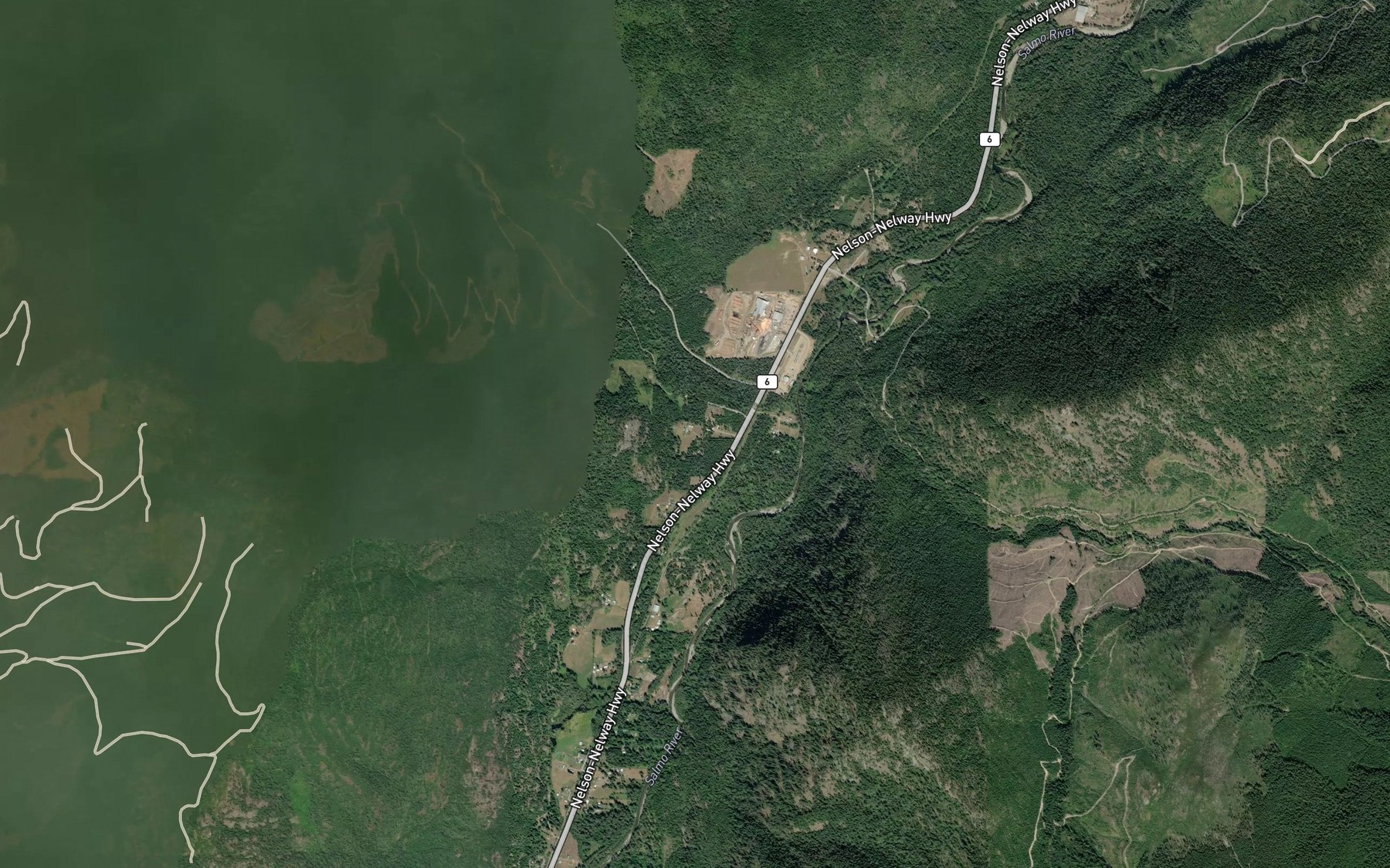 Satellite map of the Key Creek