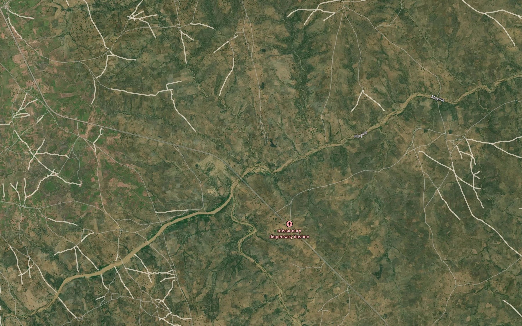 Satellite map of the Mayo Tapare