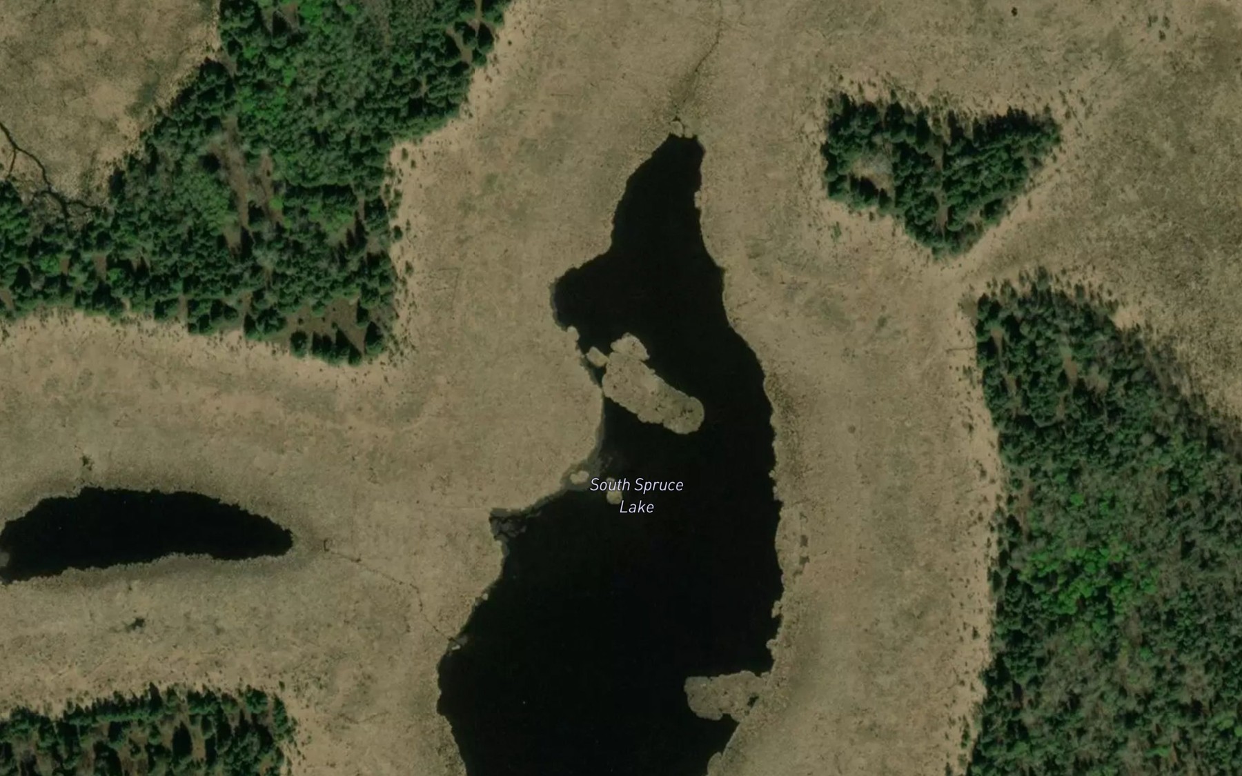 Satellite map of the South Spruce Lake
