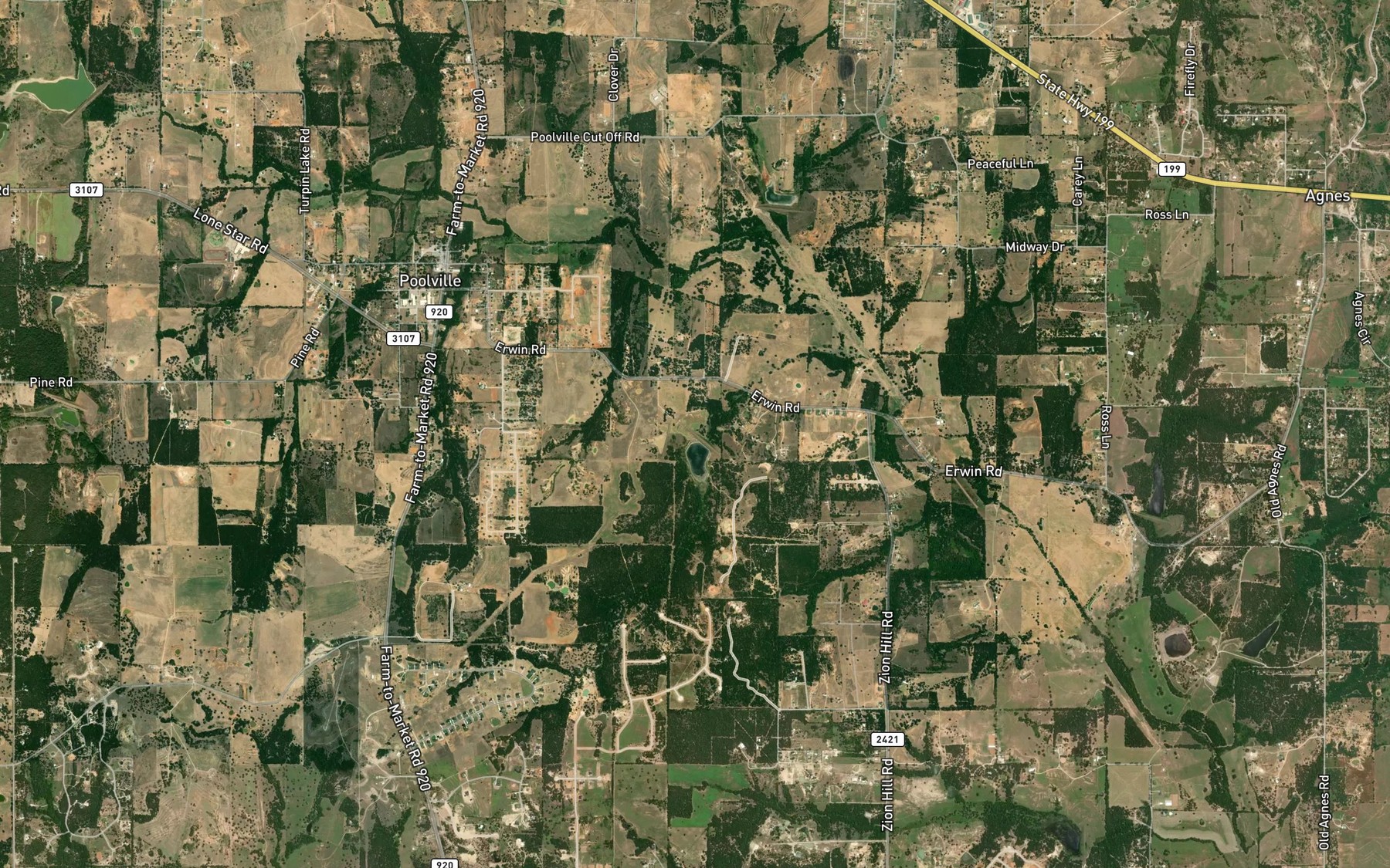 Satellite map of the Soil Conservation Service Site 3 Reservoir