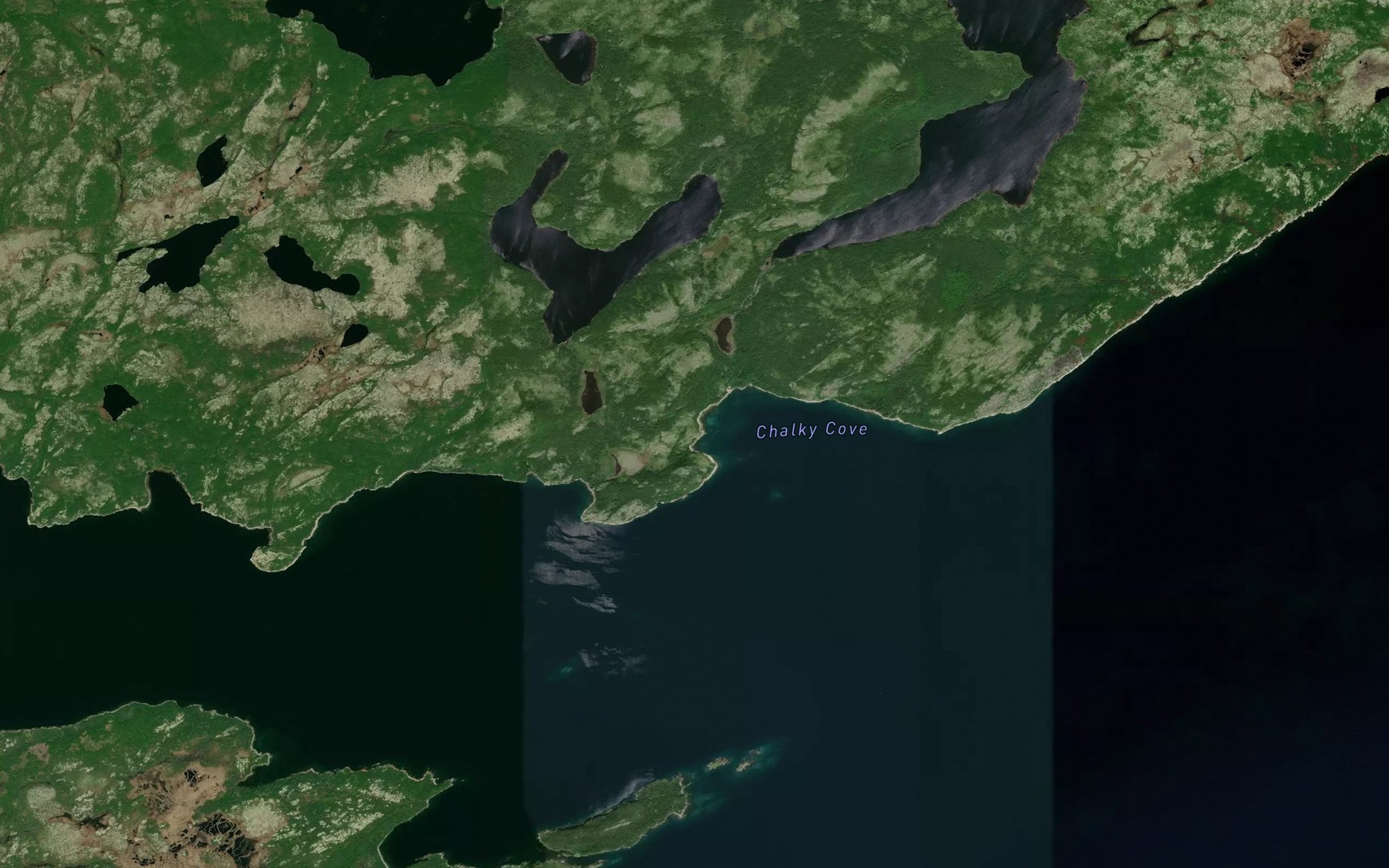 Satellite map of the Chalky Cove