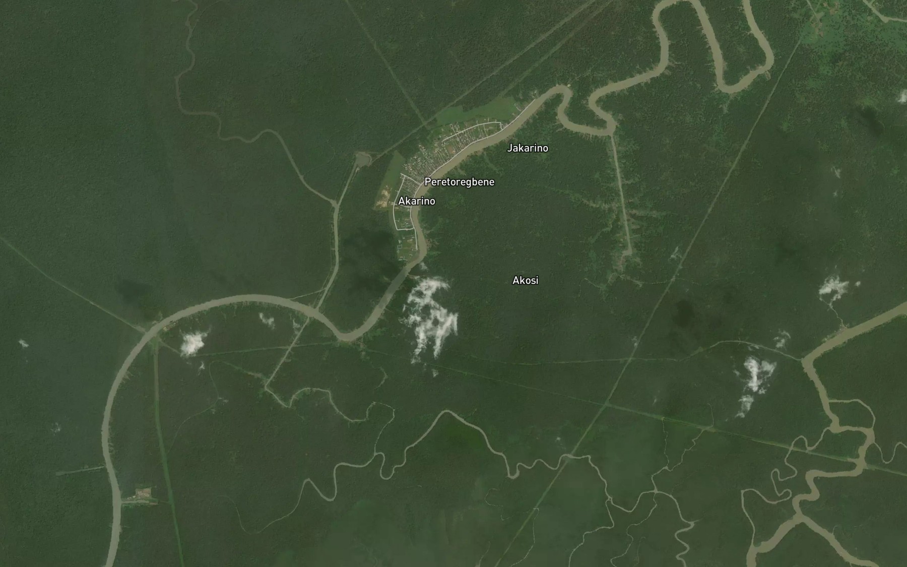Satellite map of the Ayoro Creek