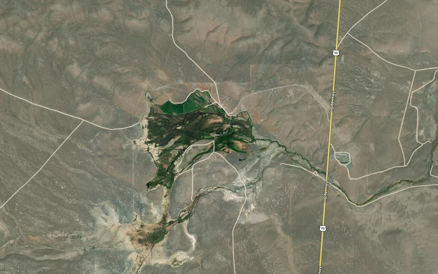 Satellite map of the Bone Creek