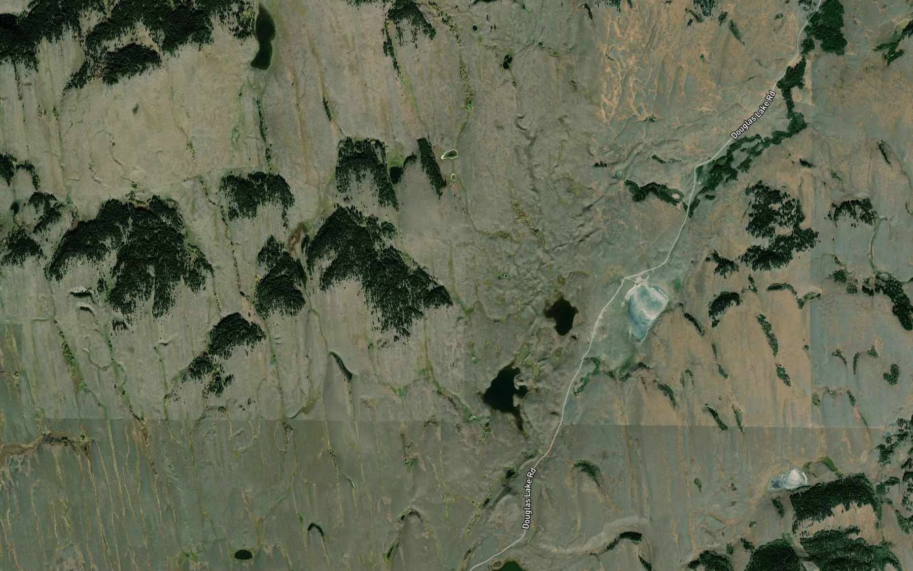 Satellite map of the Kame Lakes