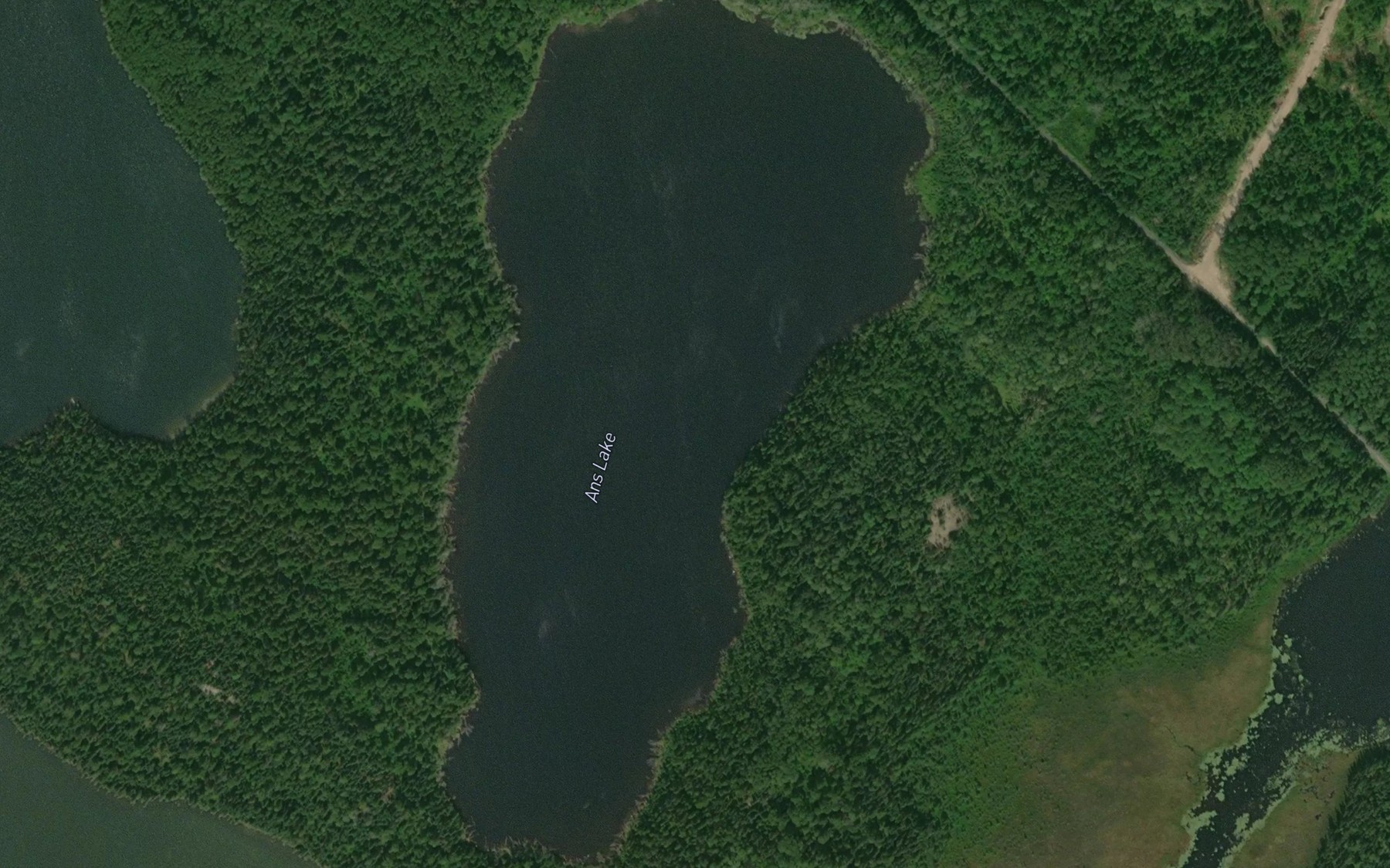 Satellite map of the Ans Lake