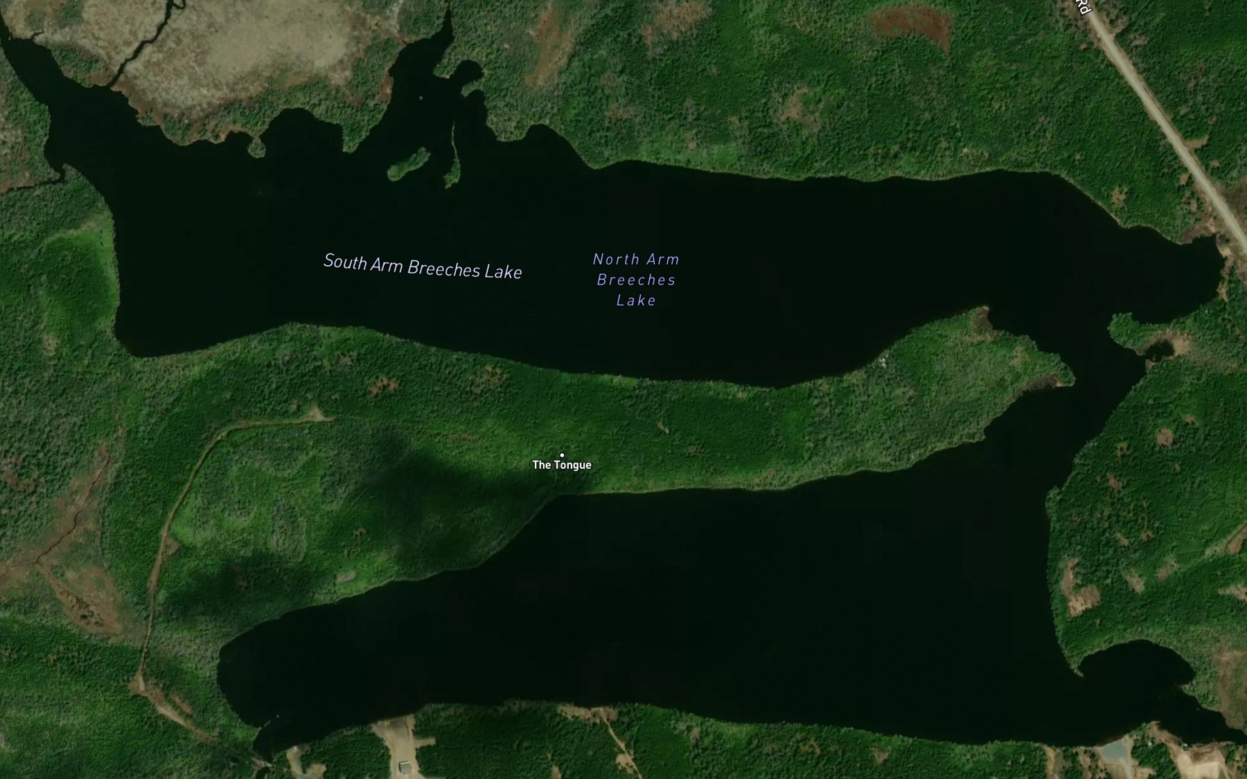 Satellite map of the South Arm Breeches Lake