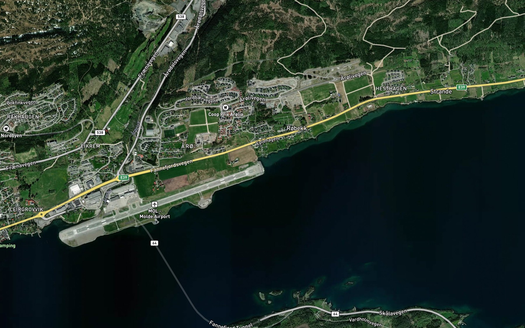 Satellite map of the Aronesbukta