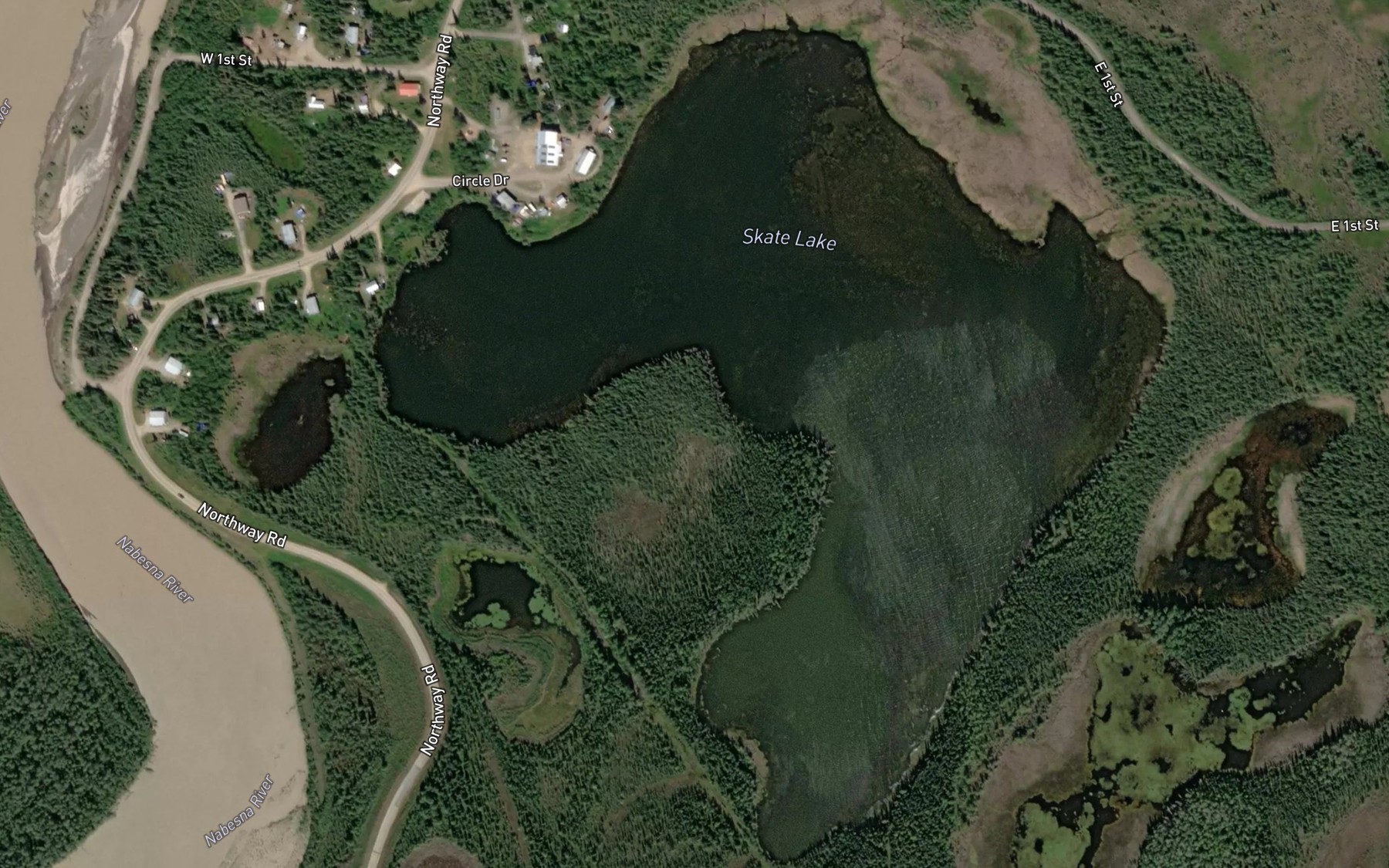Satellite map of the Skate Lake