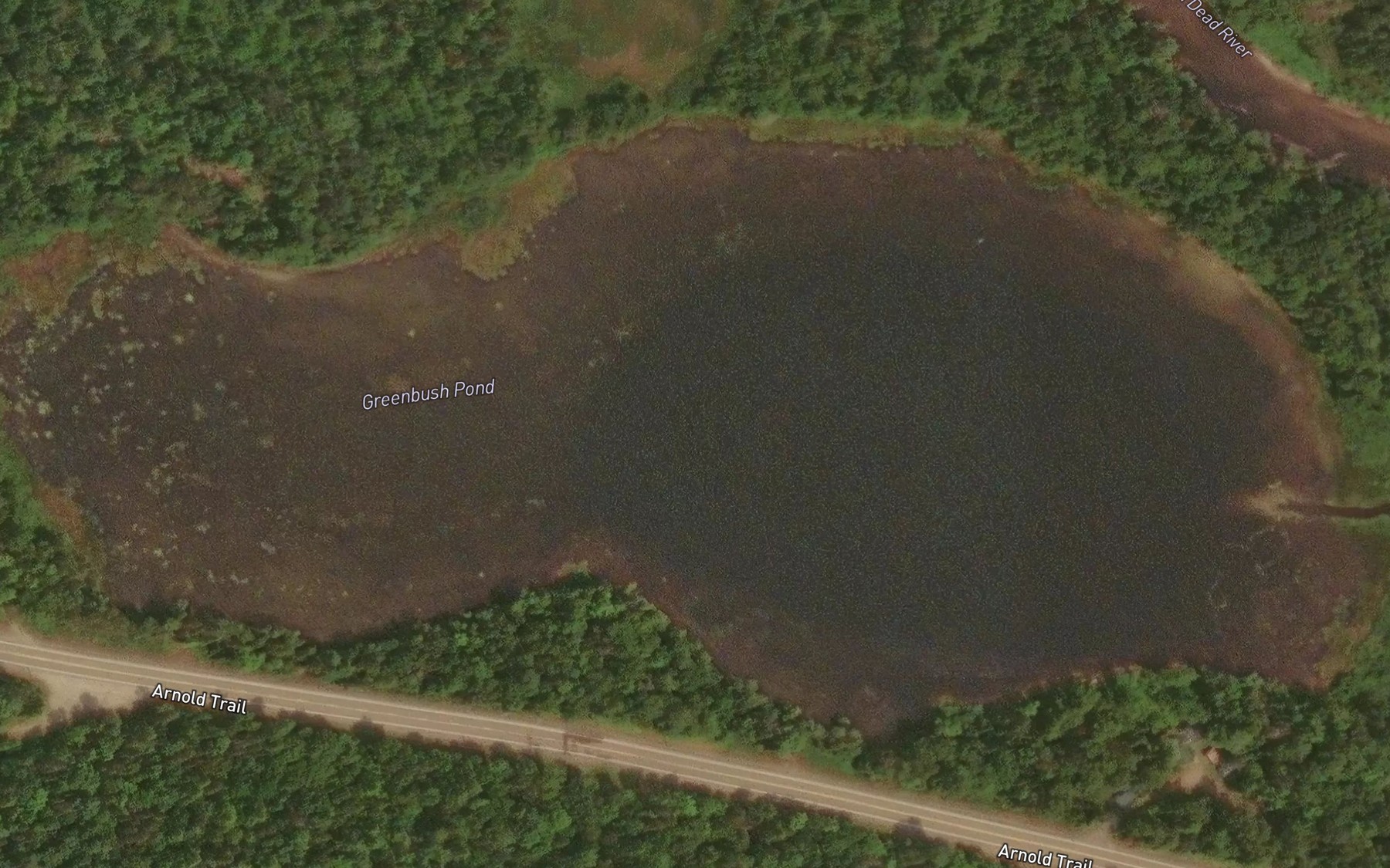 Satellite map of the Greenbush Pond