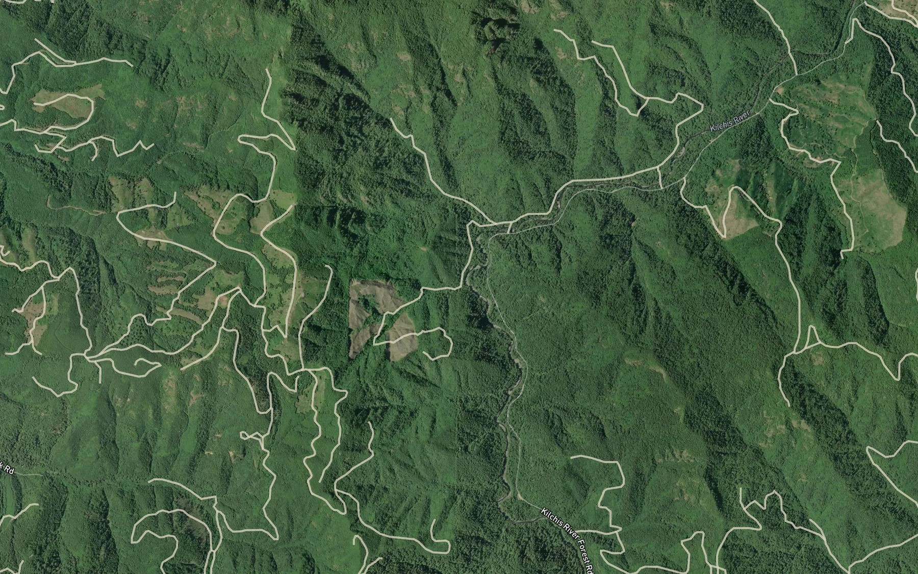 Satellite map of the Slide Creek