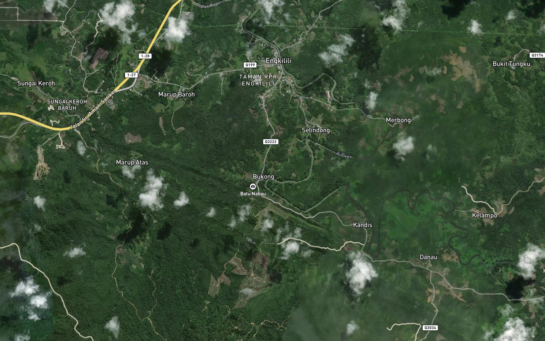 Satellite map of the Sungai Selindong