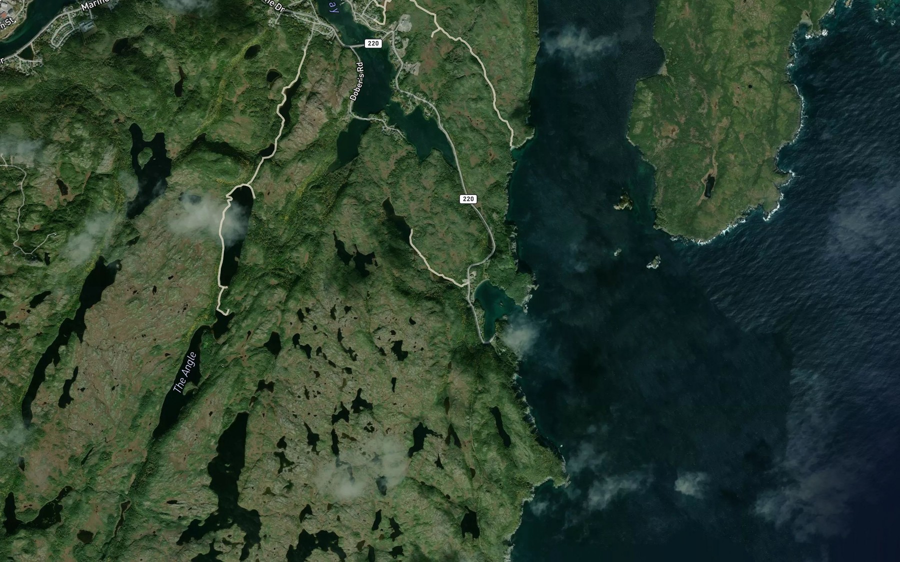 Satellite map of the Little Bellies Pond