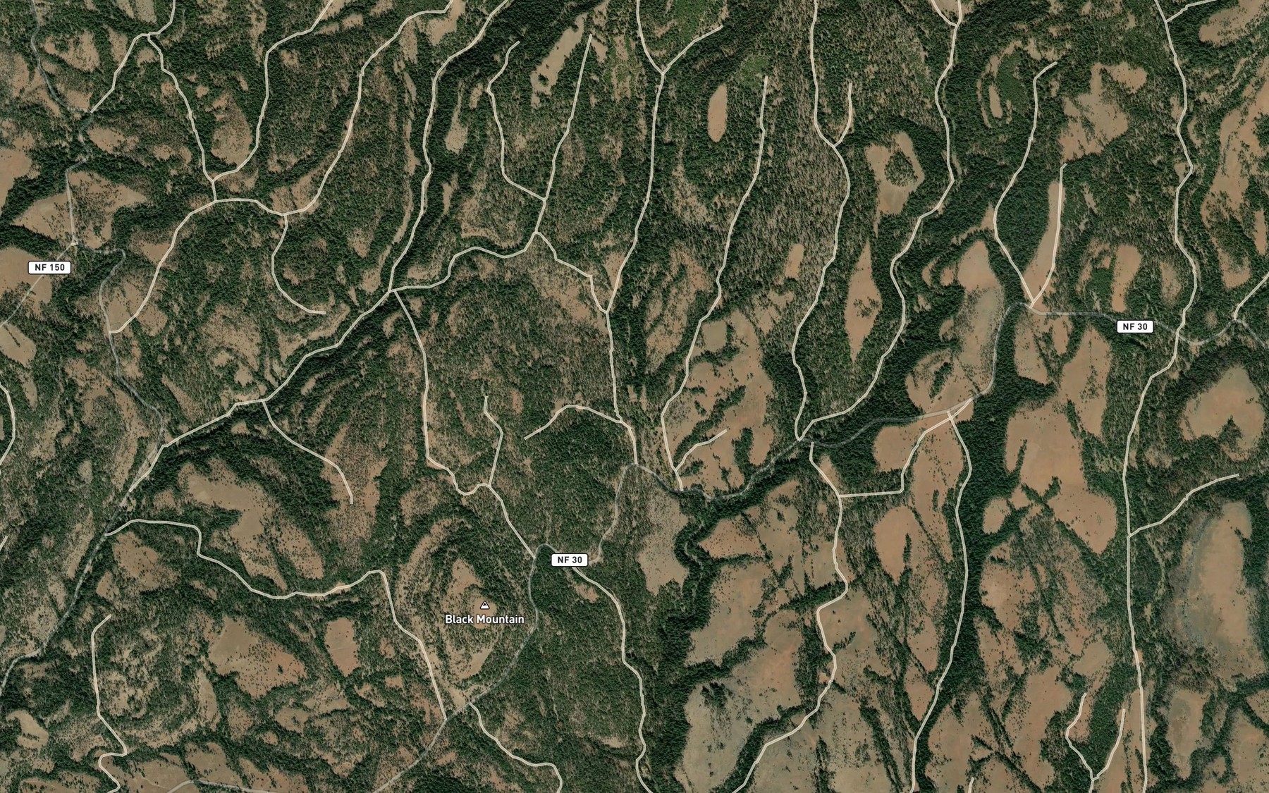 Satellite map of the Packsaddle Reservoir