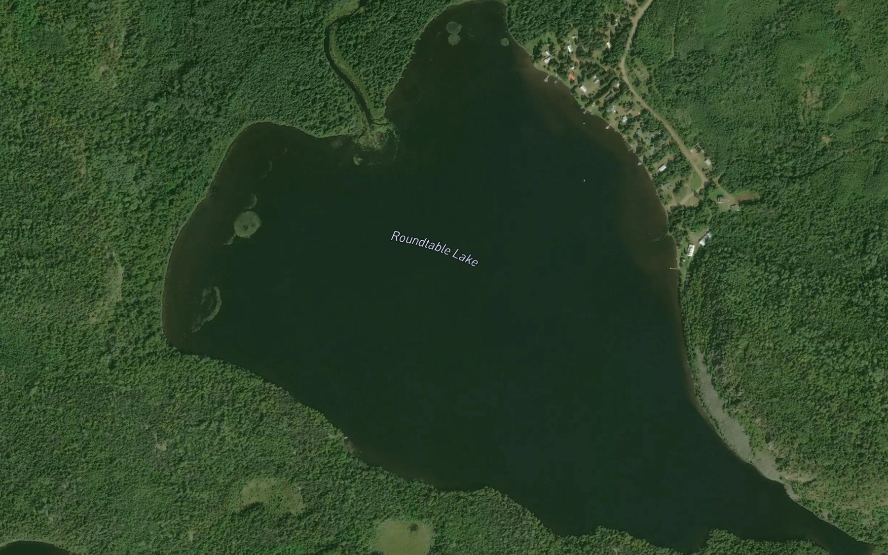 Satellite map of the Roundtable Lake