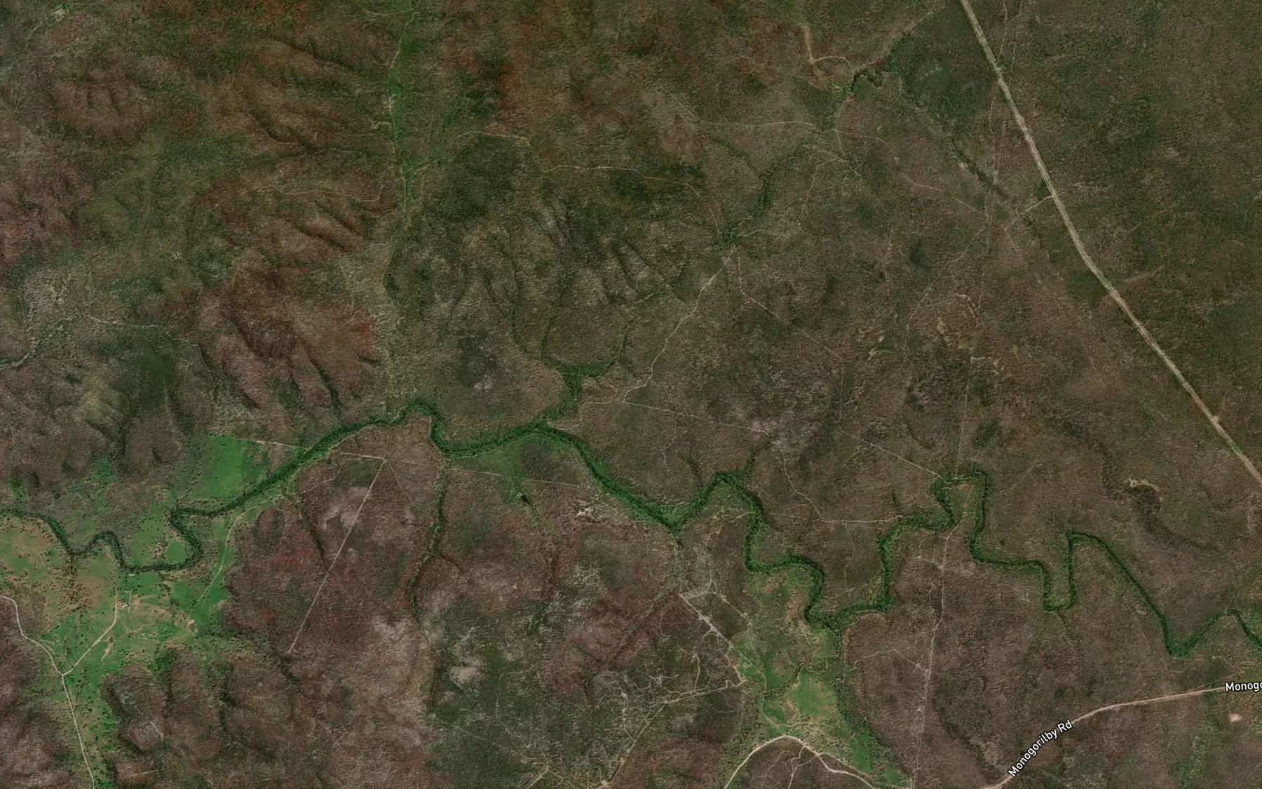 Satellite map of the De Nackery Creek