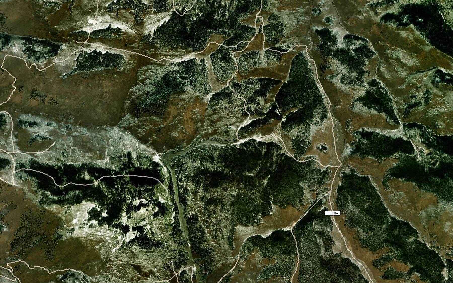 Satellite map of the Little Mud Pond