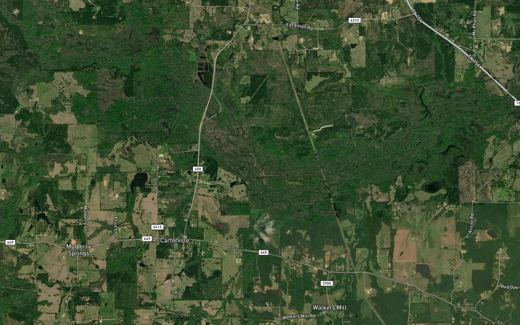 Satellite map of the Page Creek