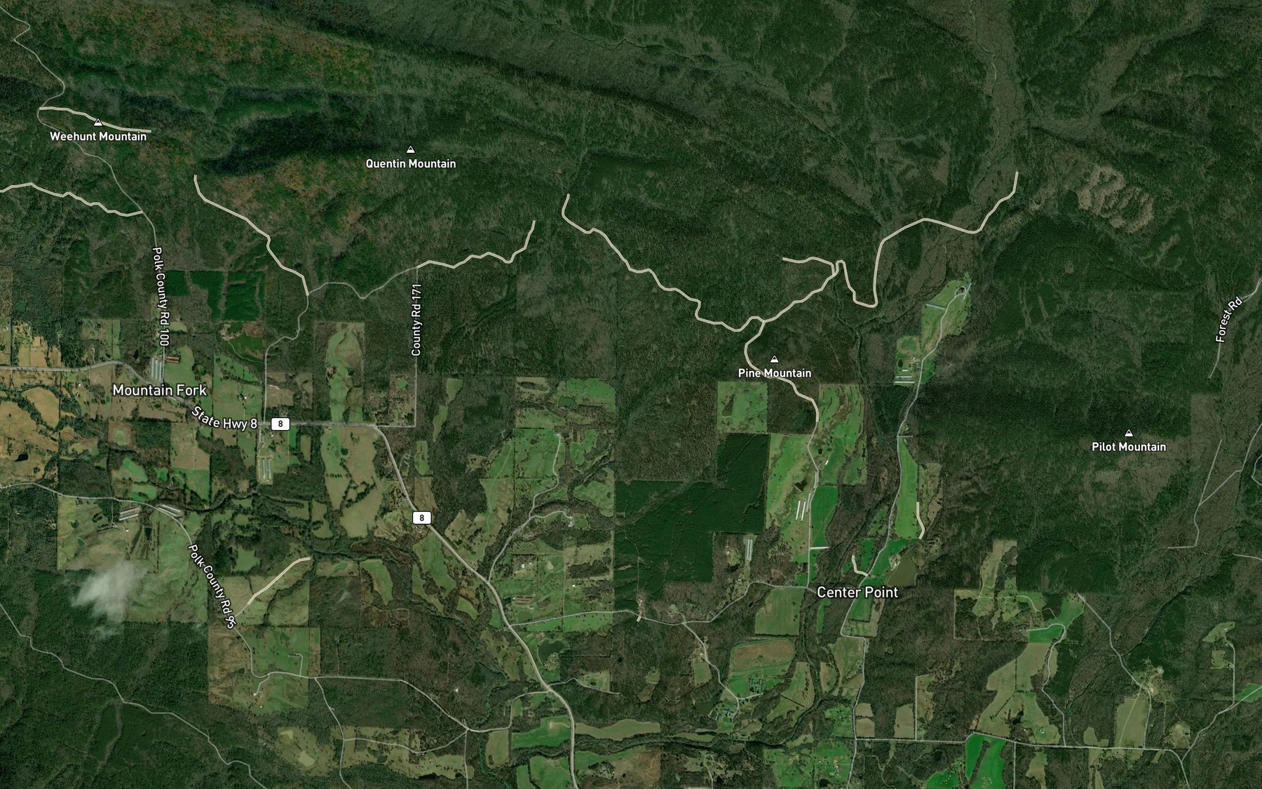 Satellite map of the White Creek