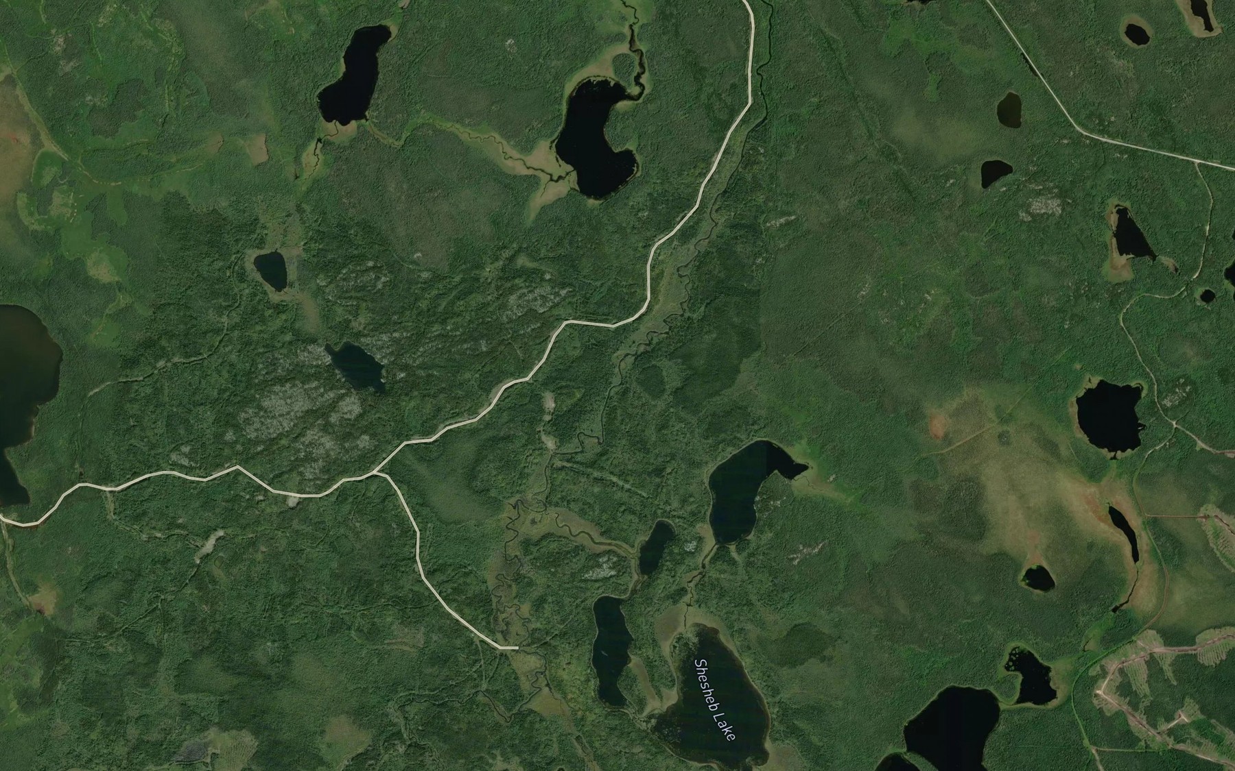 Satellite map of the Shesheb Creek