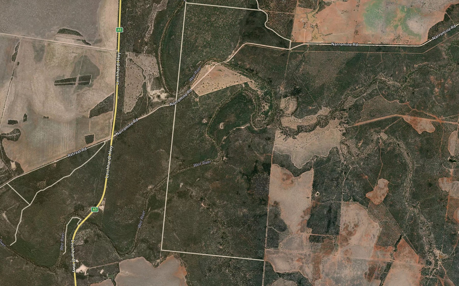 Satellite map of the Curringudgel Creek