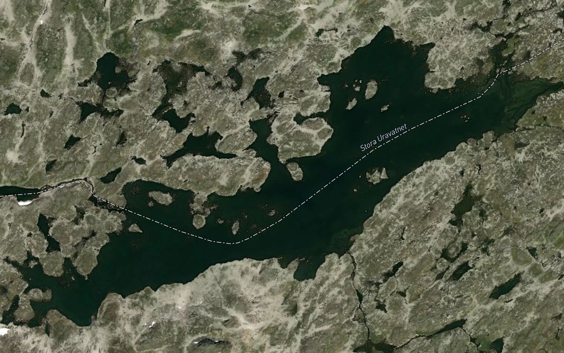 Satellite map of the Urdevatnet,store