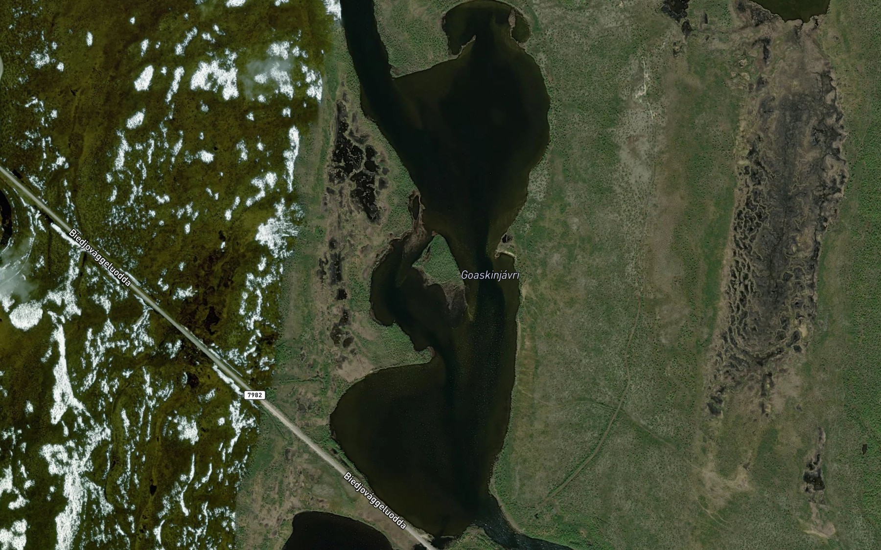 Satellite map of the Goaskinjavri