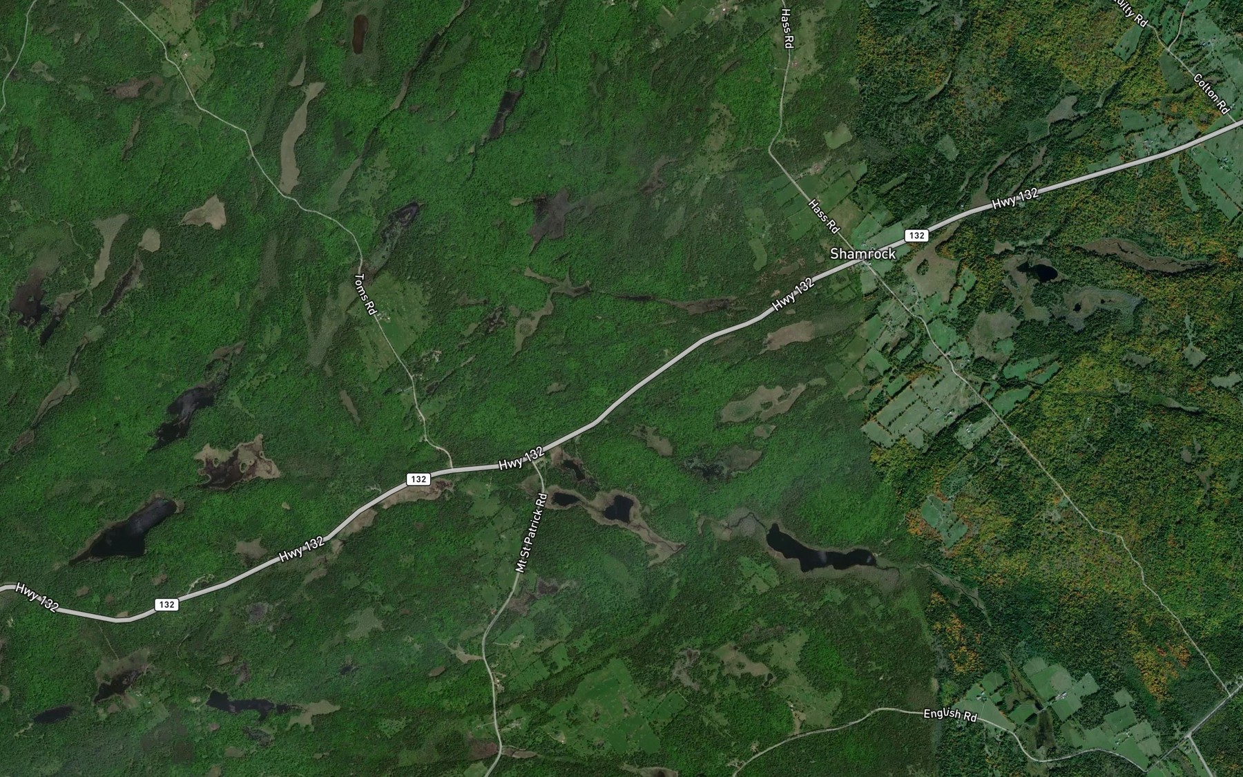 Satellite map of the Kileys Lakes