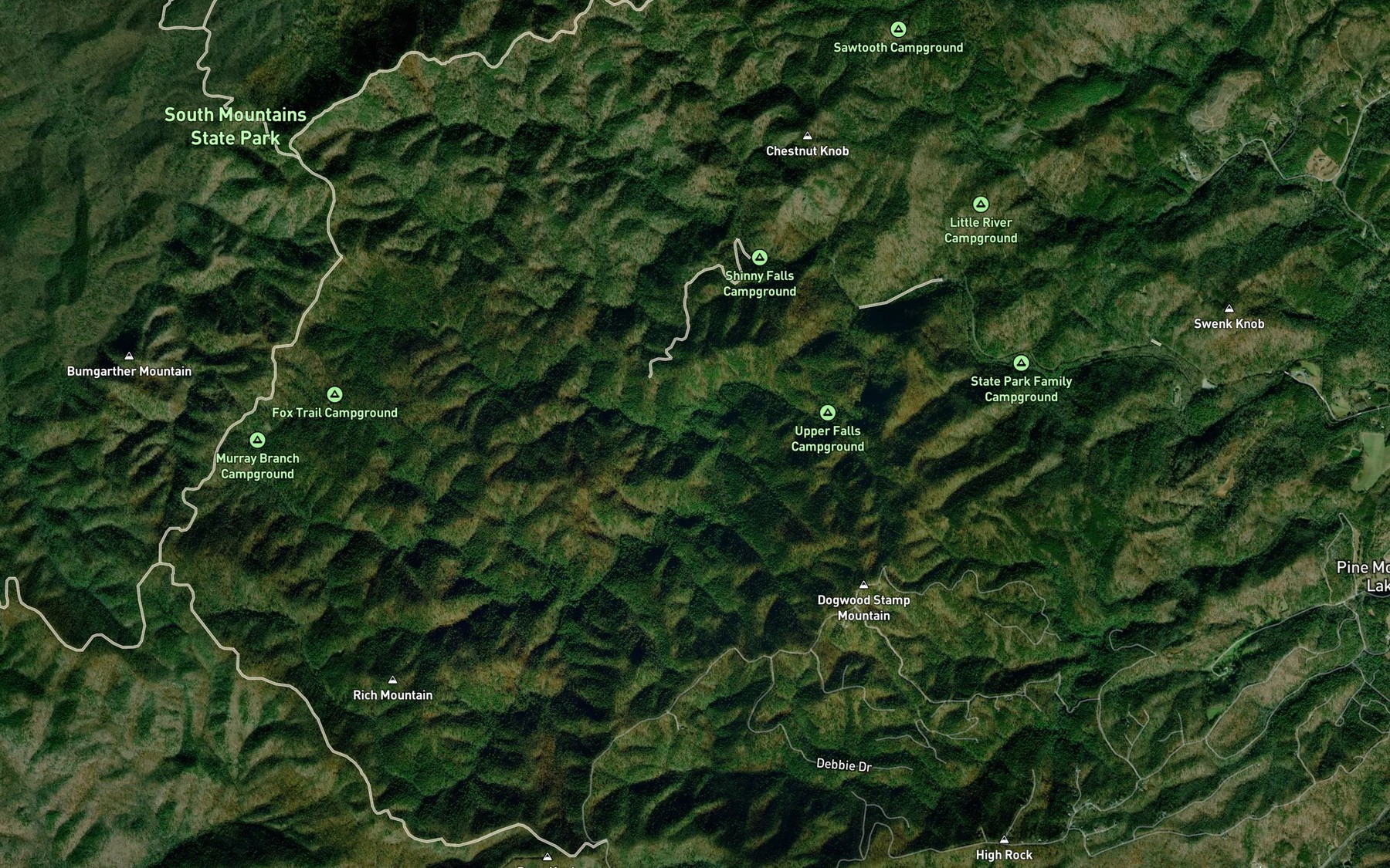 Satellite map of the Nettle Branch