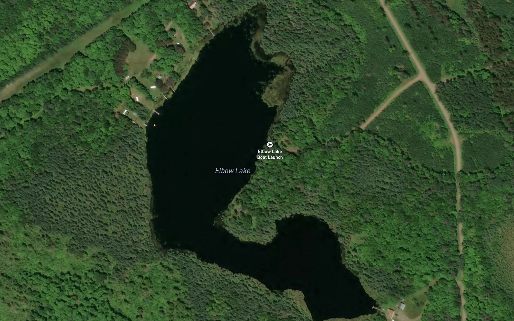 Satellite map of the Elbow Lake