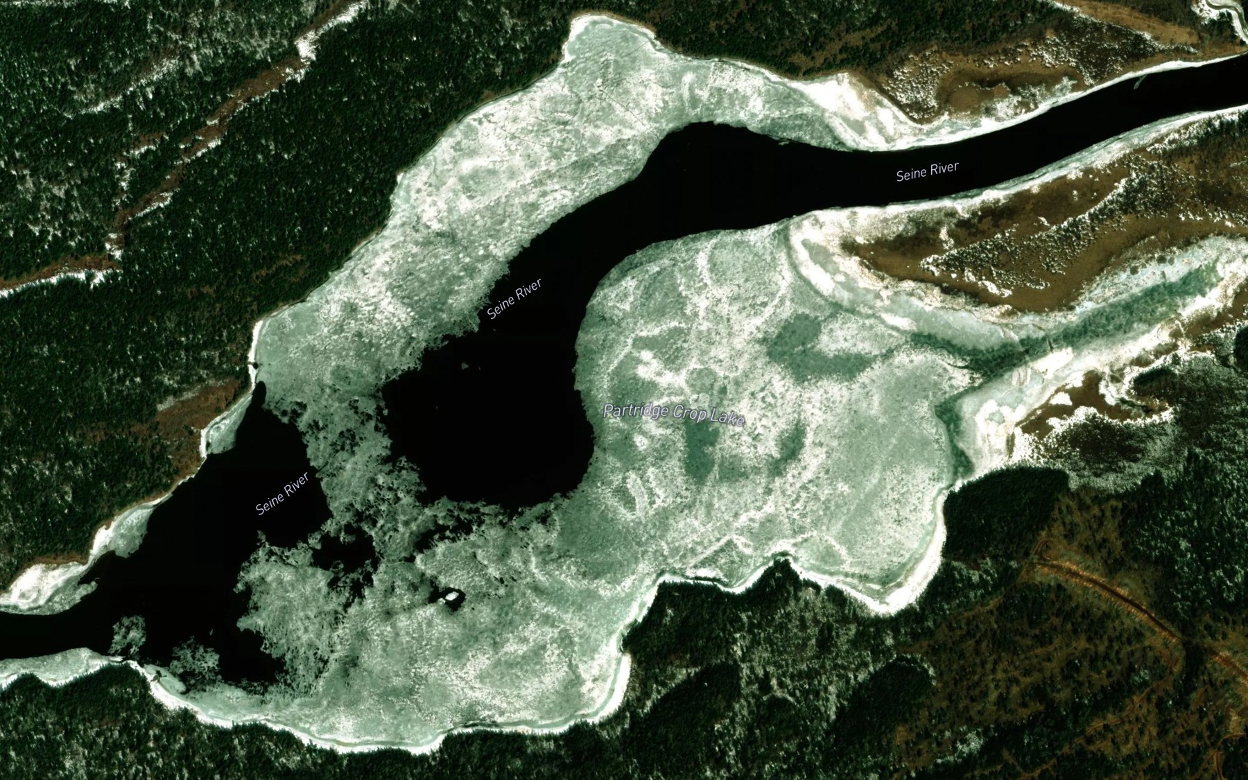 Satellite map of the Partridge Crop Lake