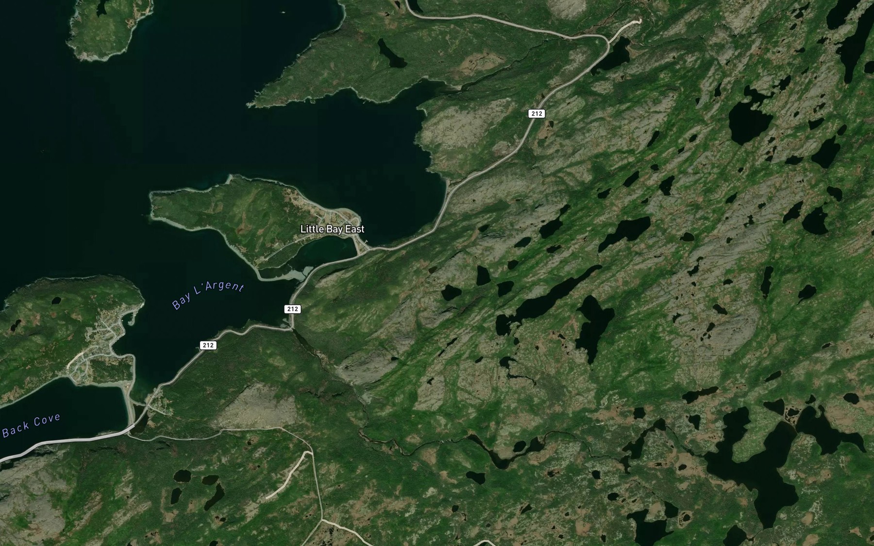 Satellite map of the Juniper Knob Pond