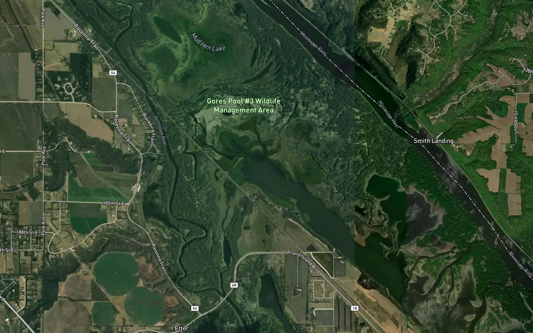 Satellite map of the Sharp Muskrat Lake
