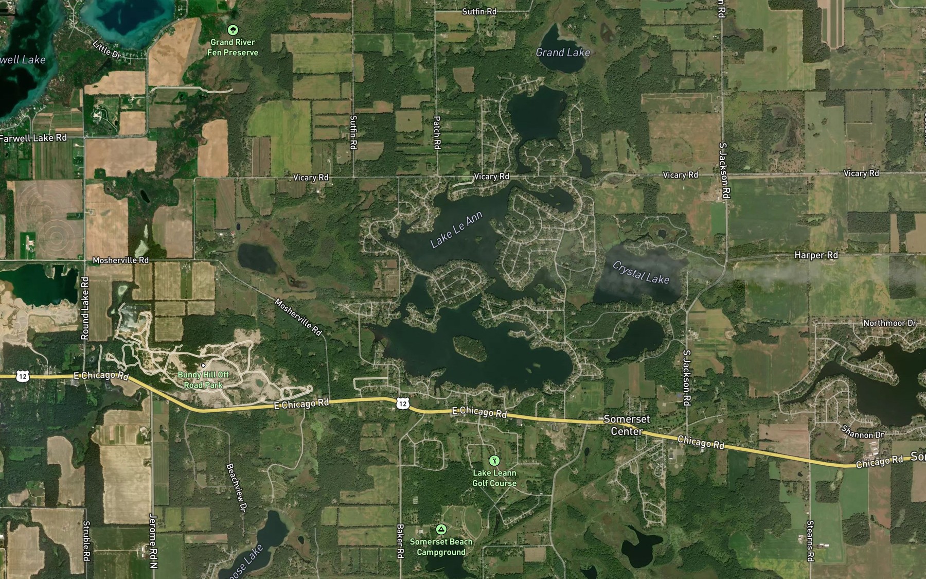 Satellite map of the Lake Le Ann