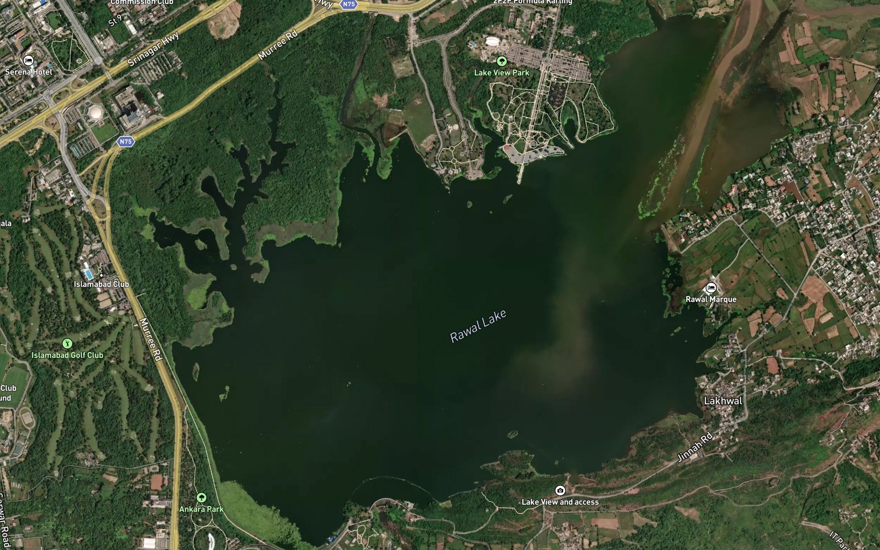 Satellite map of the Rawal Dam