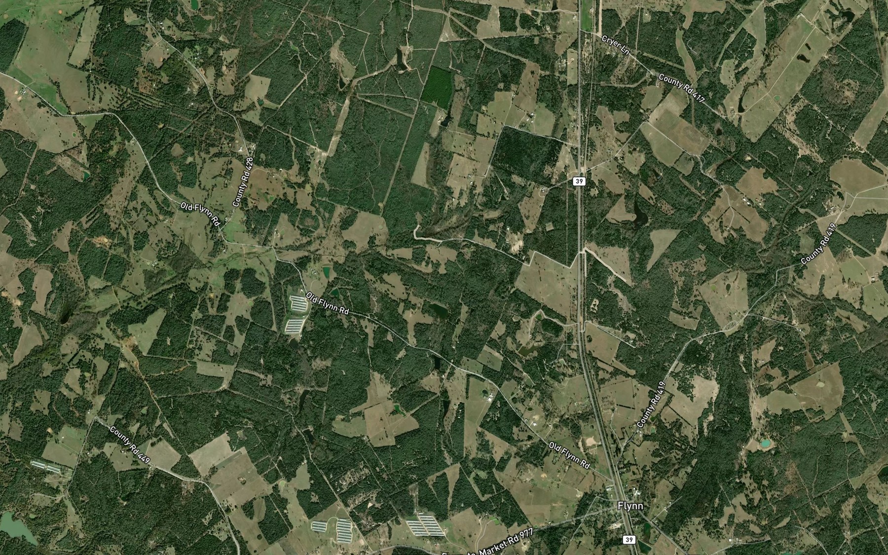 Satellite map of the Bates Branch