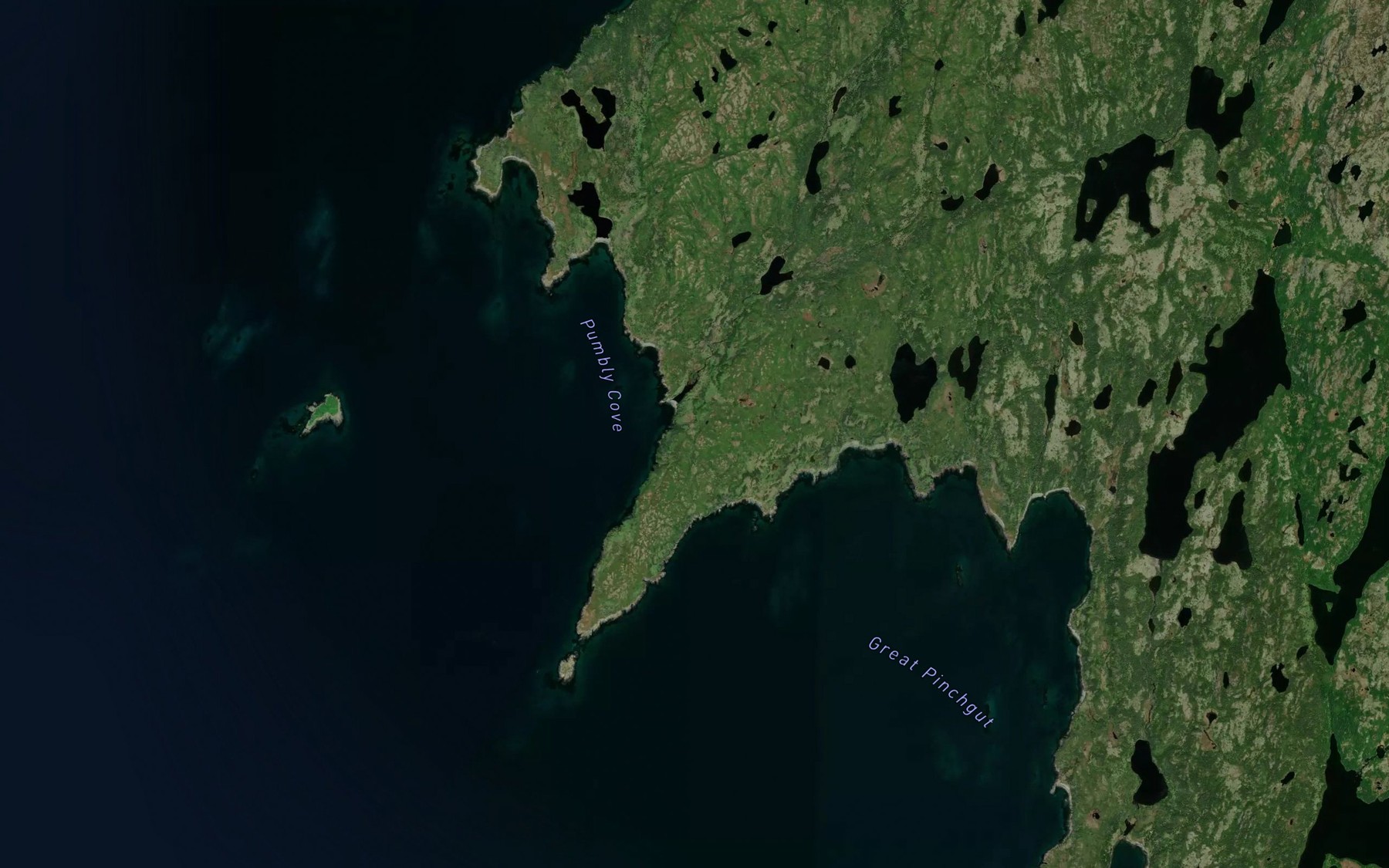 Satellite map of the Pumbly Cove