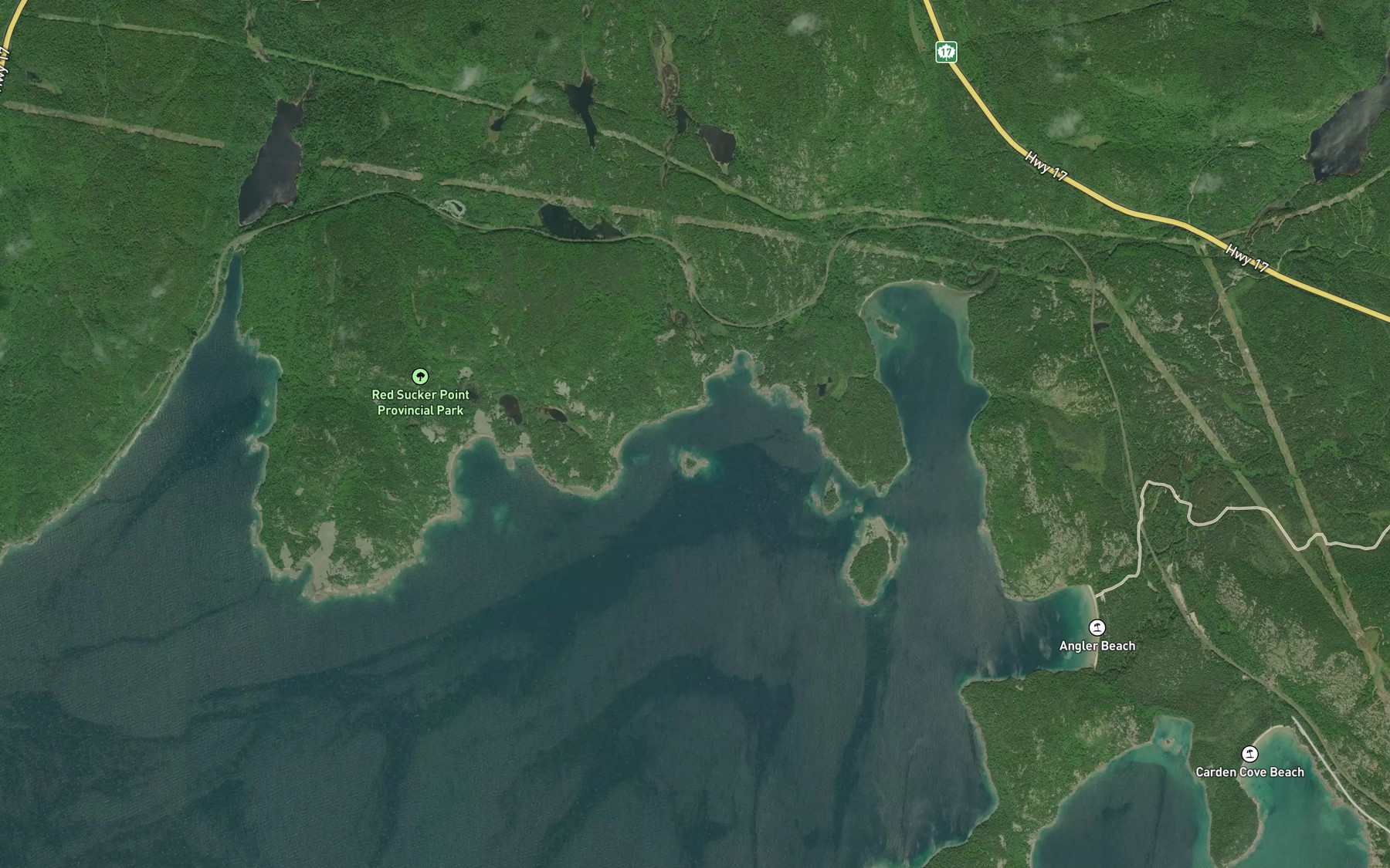 Satellite map of the Craddock Cove