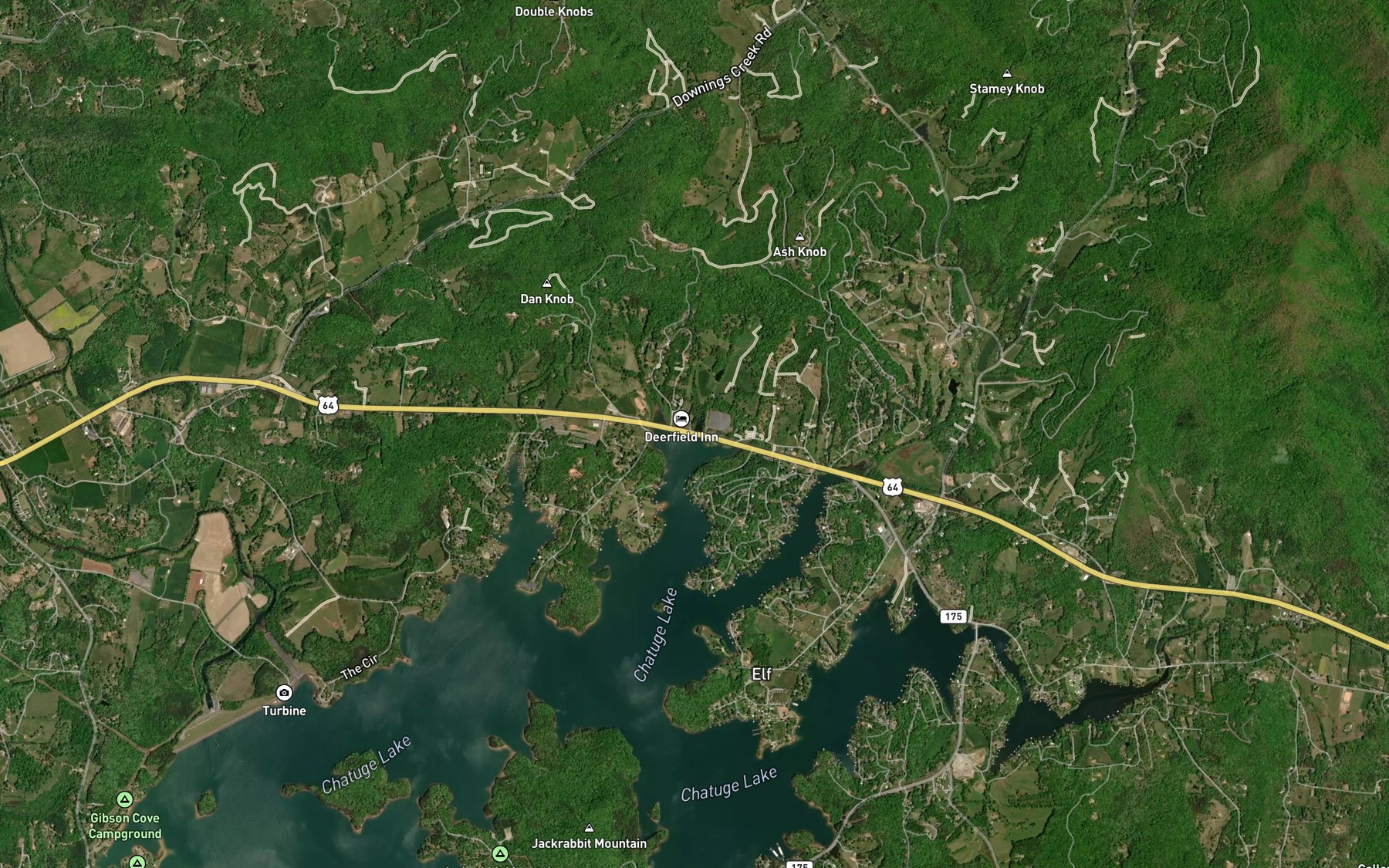 Satellite map of the Patterson Branch